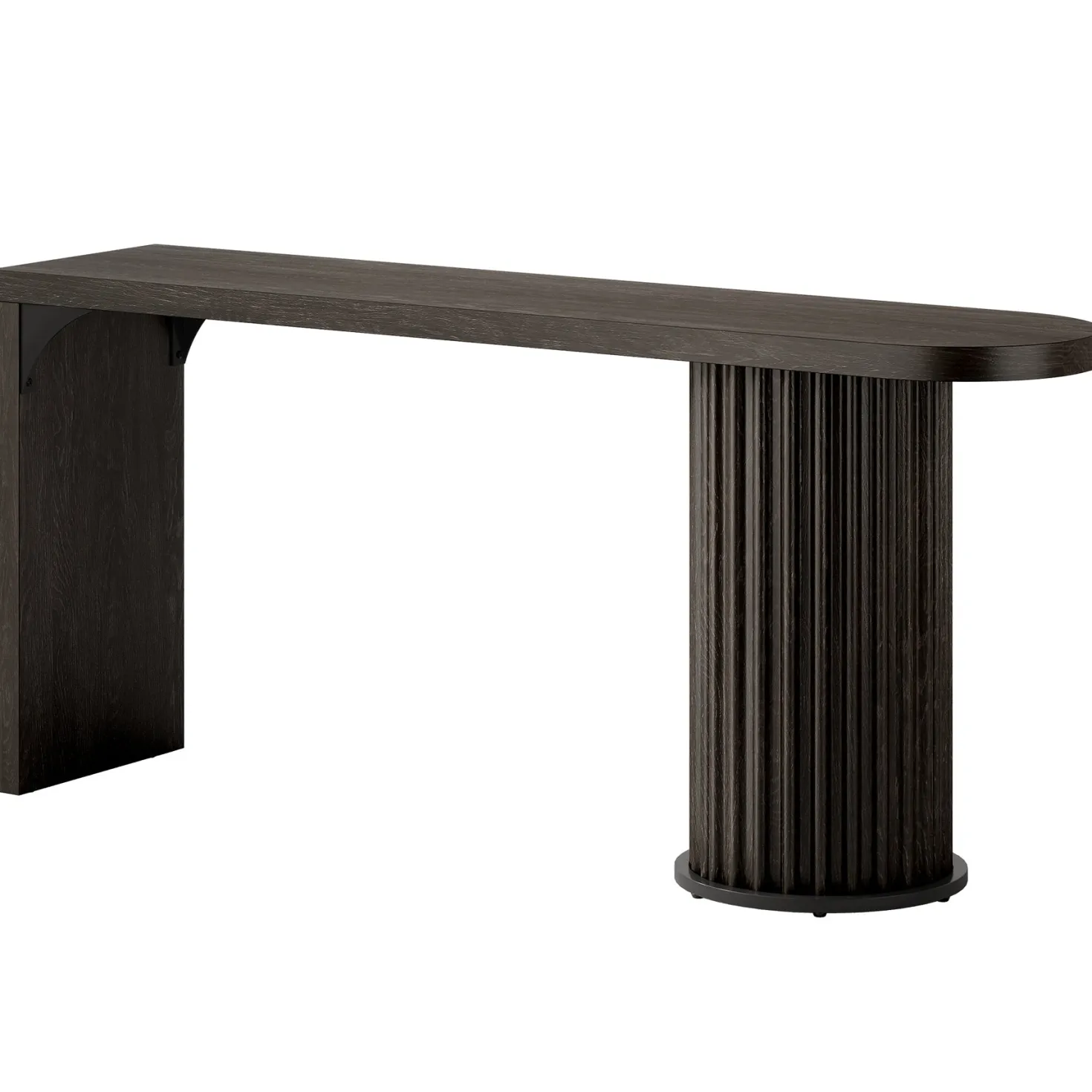 63" Bar Table, Counter Height Pub Table with Fluted Cylindrical Base