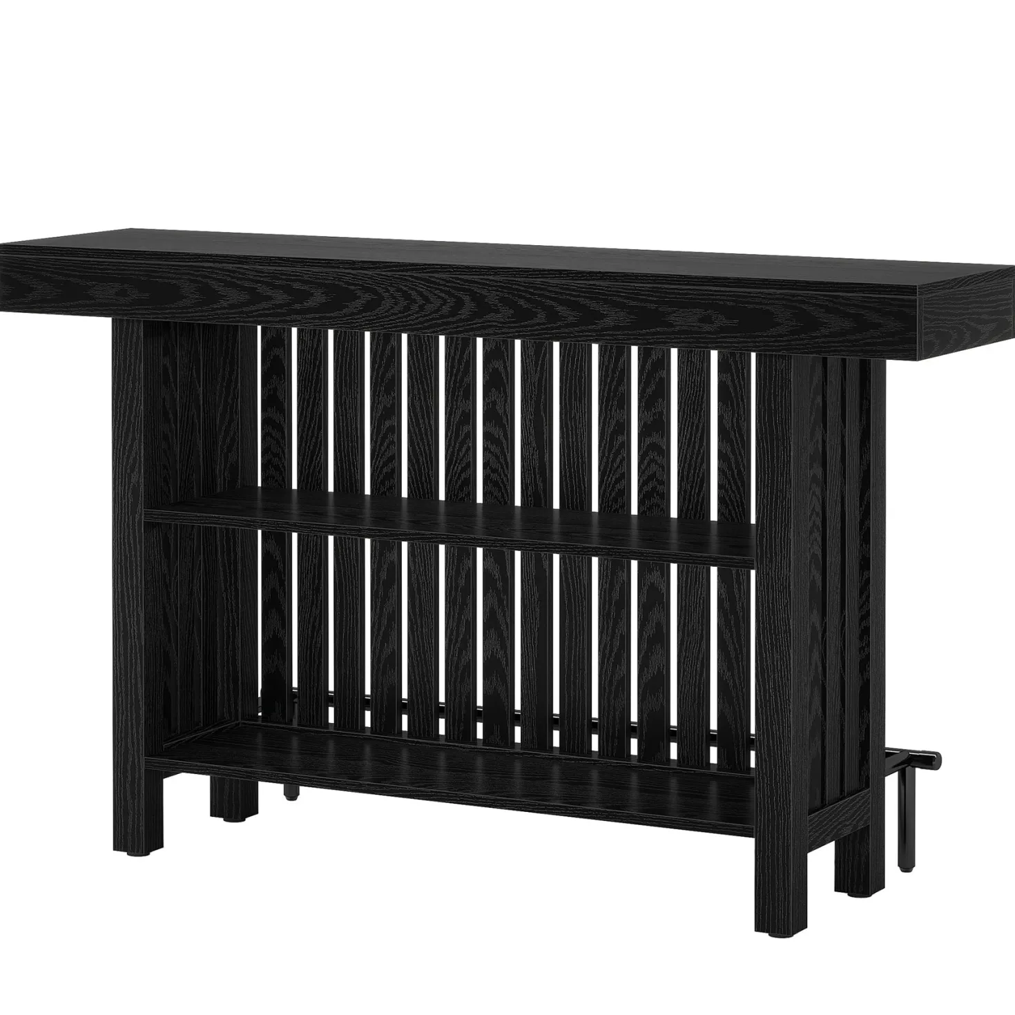 63" Bar Table, 2-Tier Home Bar Unit Height Pub Table Kitchen Island