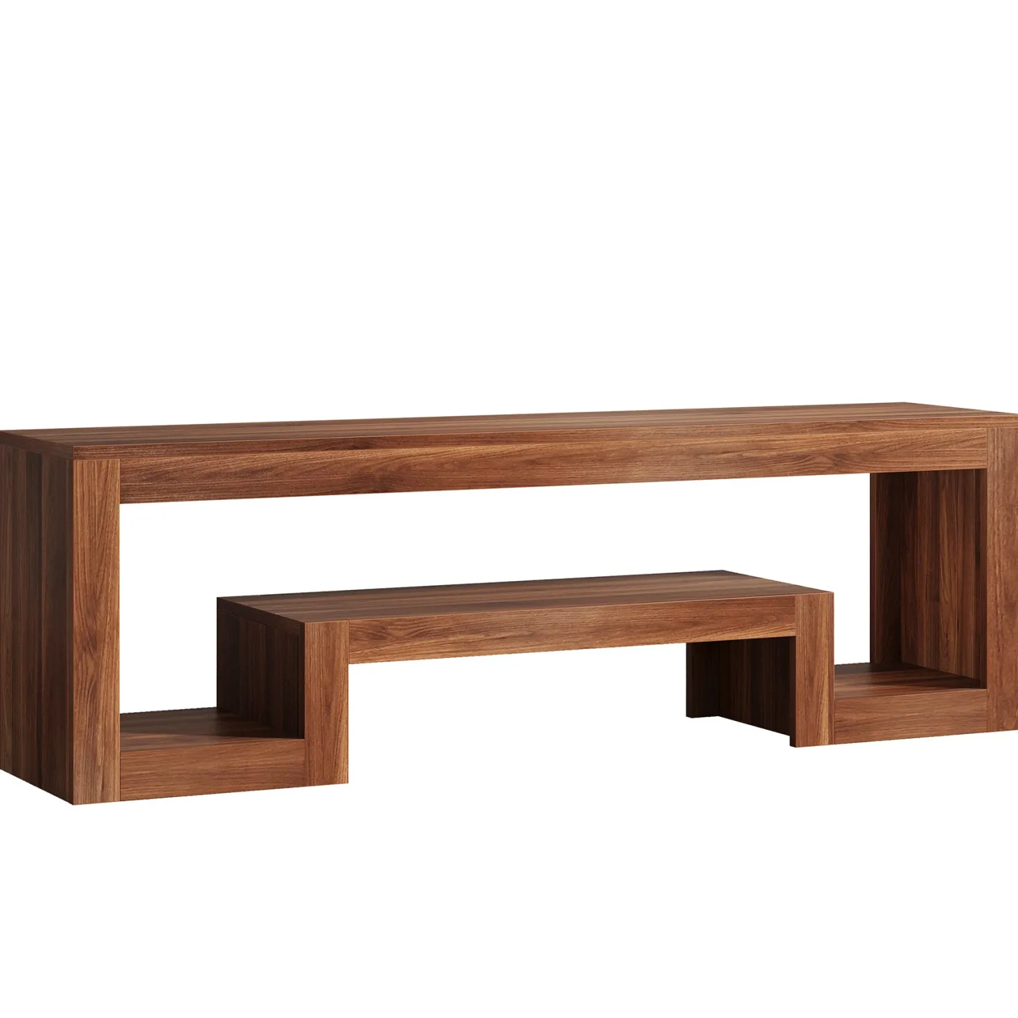 63" Center TV Stand, Vintage Entertainment Center Media Console Stand