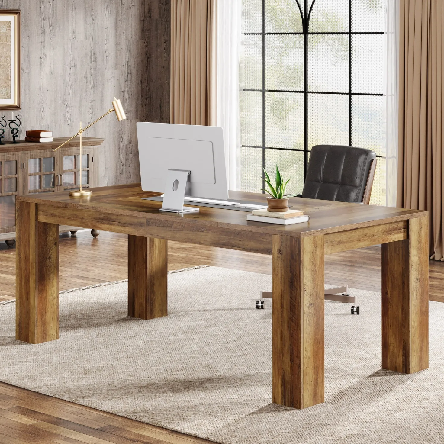 63" Computer Desk, Executive Desk Office Writing Table Workstation