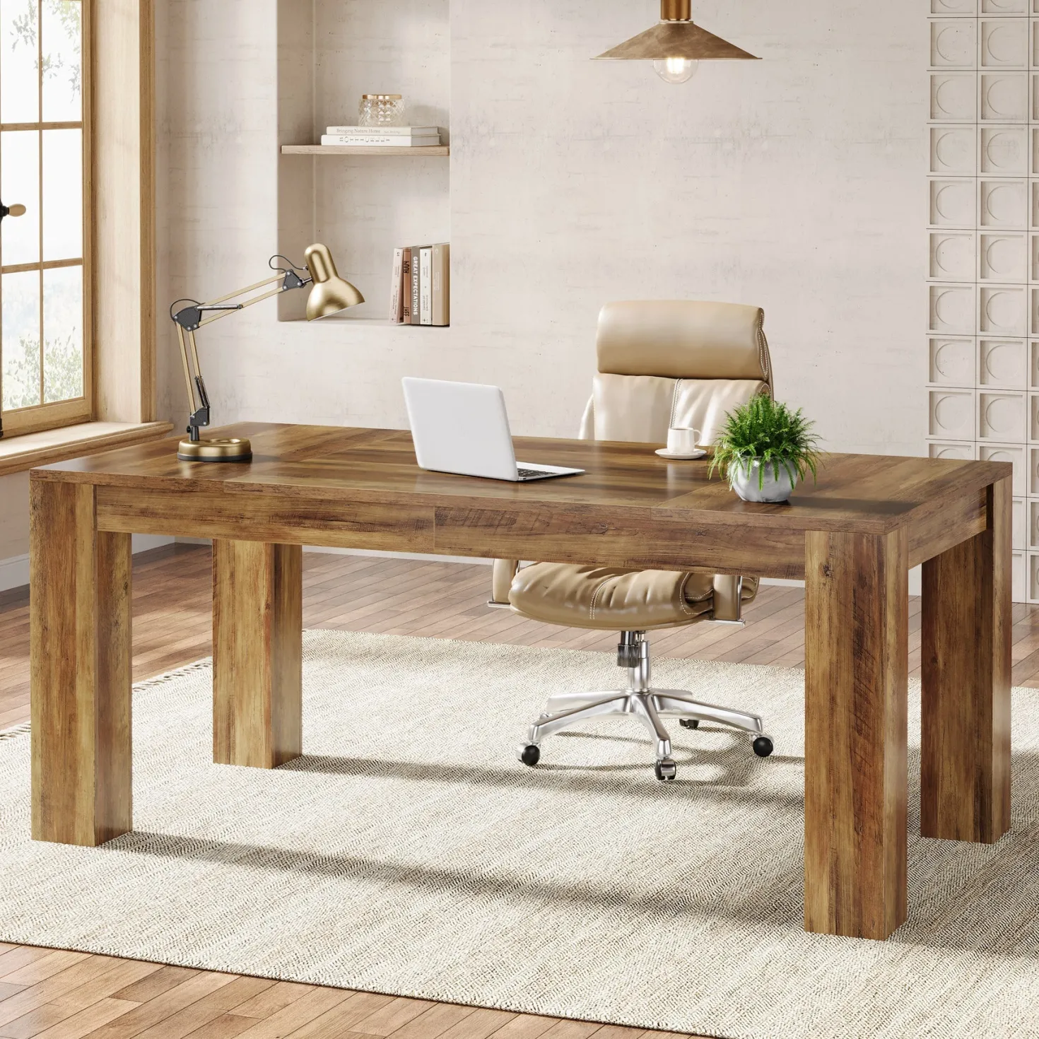 63" Computer Desk, Executive Desk Office Writing Table Workstation