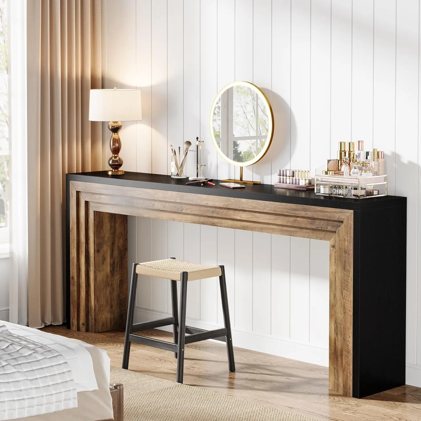 70.9" Console Table, Farmhouse Narrow Sofa Table Hallway Table