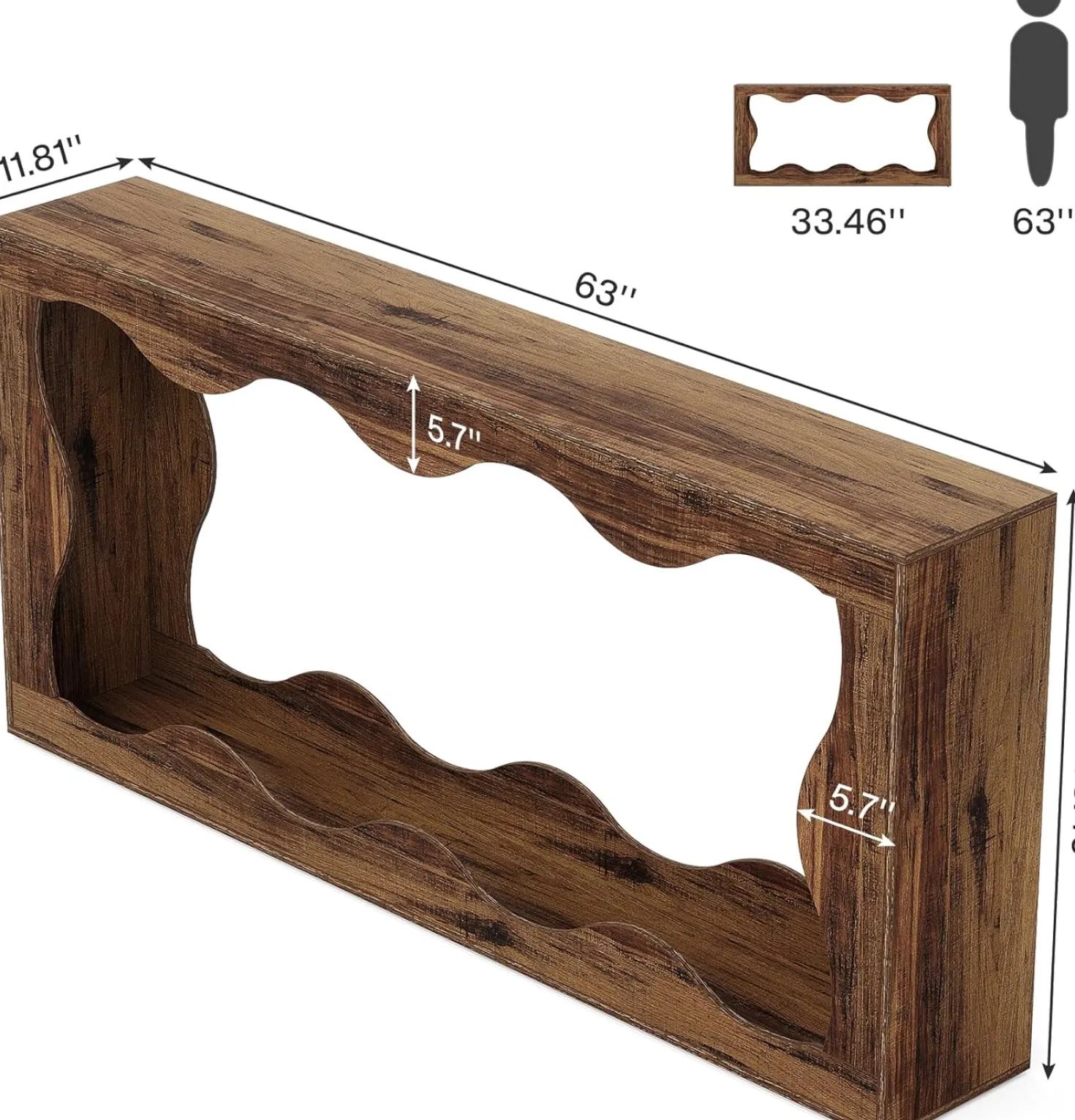 63" Console Table, Farmhouse Entryway Table Couch Table Behind Sofa