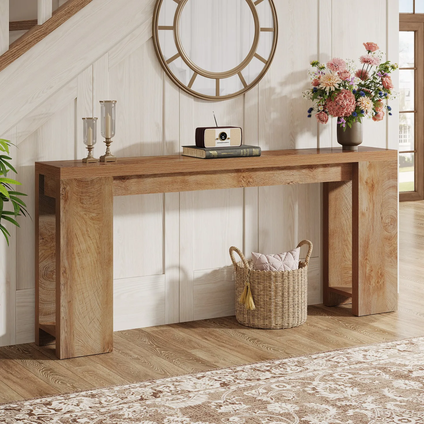 70.9" Console Table, Narrow Entryway Sofa Table Behind Couch for Hallway
