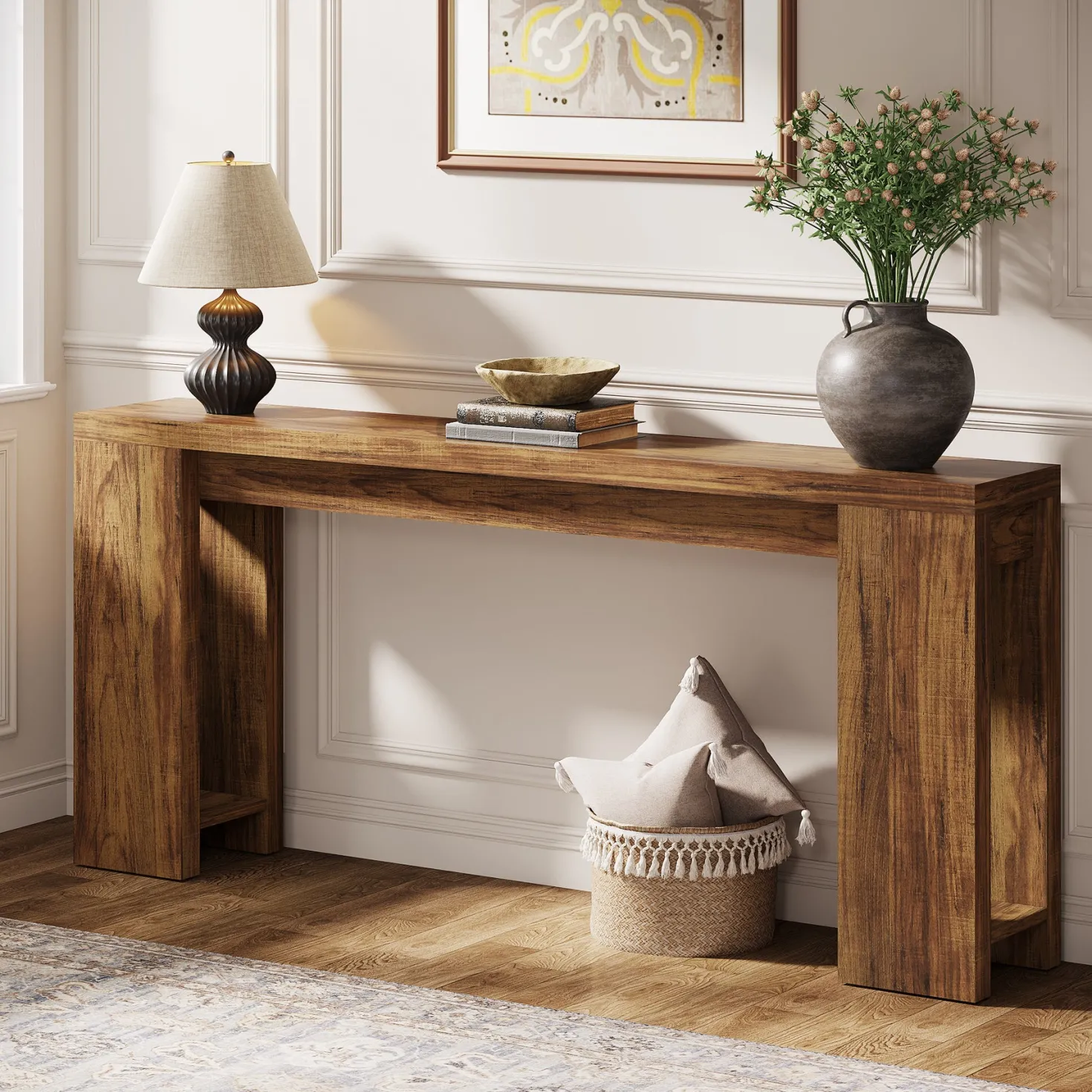 70.9" Console Table, Narrow Entryway Sofa Table Behind Couch for Hallway