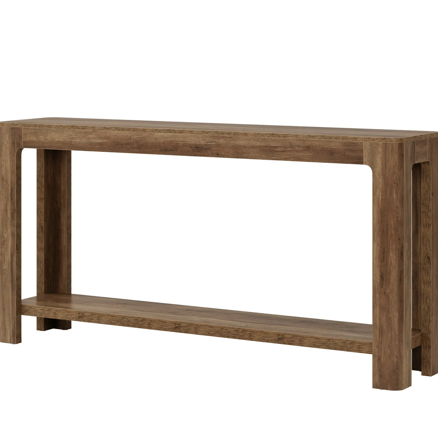 63" Console Table, Narrow 2-Tier Sofa Table Accent Entrance Console
