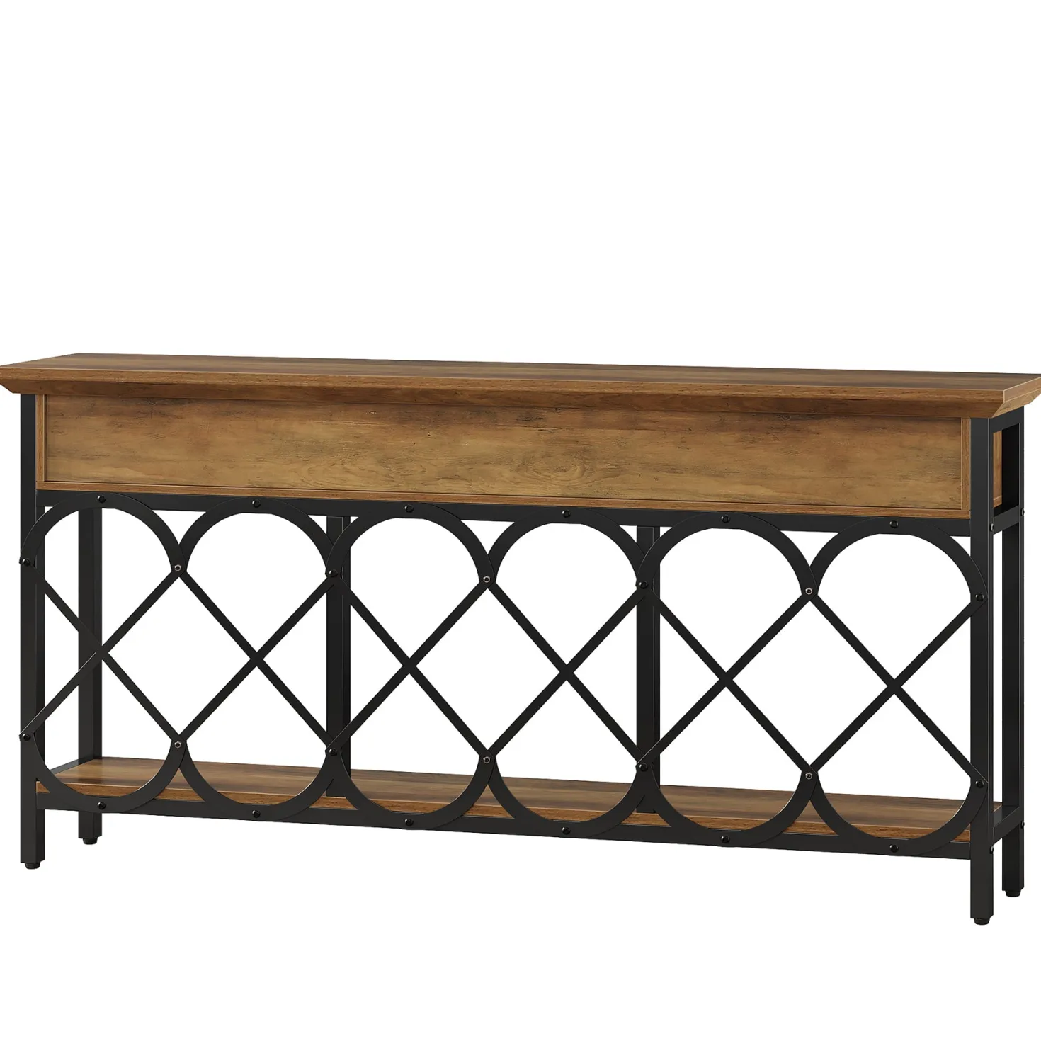 70.8" Console Table, 2-Tier Narrow Entryway Table Sofa Table with 3 Drawers