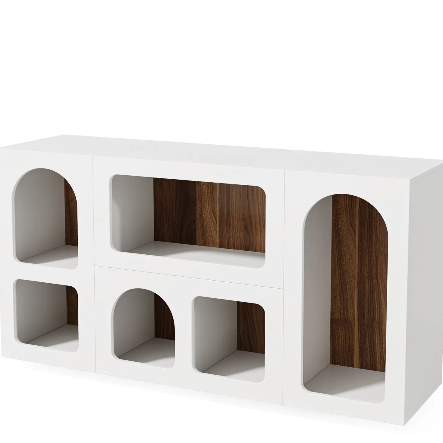 59" Console Table, Wooden Sofa Table Storage Organizer Entrance Table