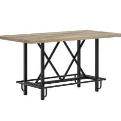 62.99" Counter Height Bar Table, Rectangular Farmhouse Pub Table for Kitchen or Dining Area