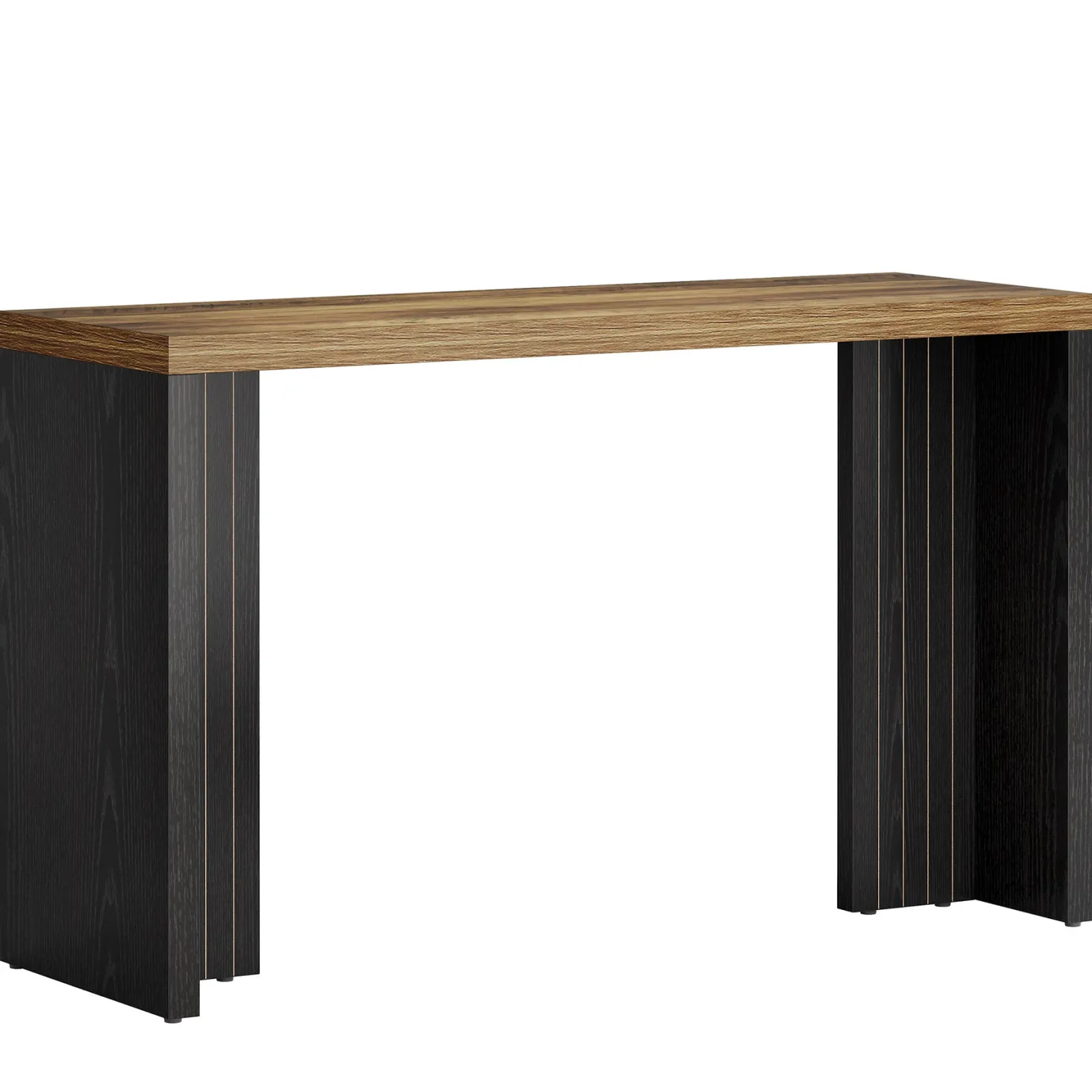 55" Counter Height Bar Unit with Faux Marble Top, Rectangular Home Pub Table