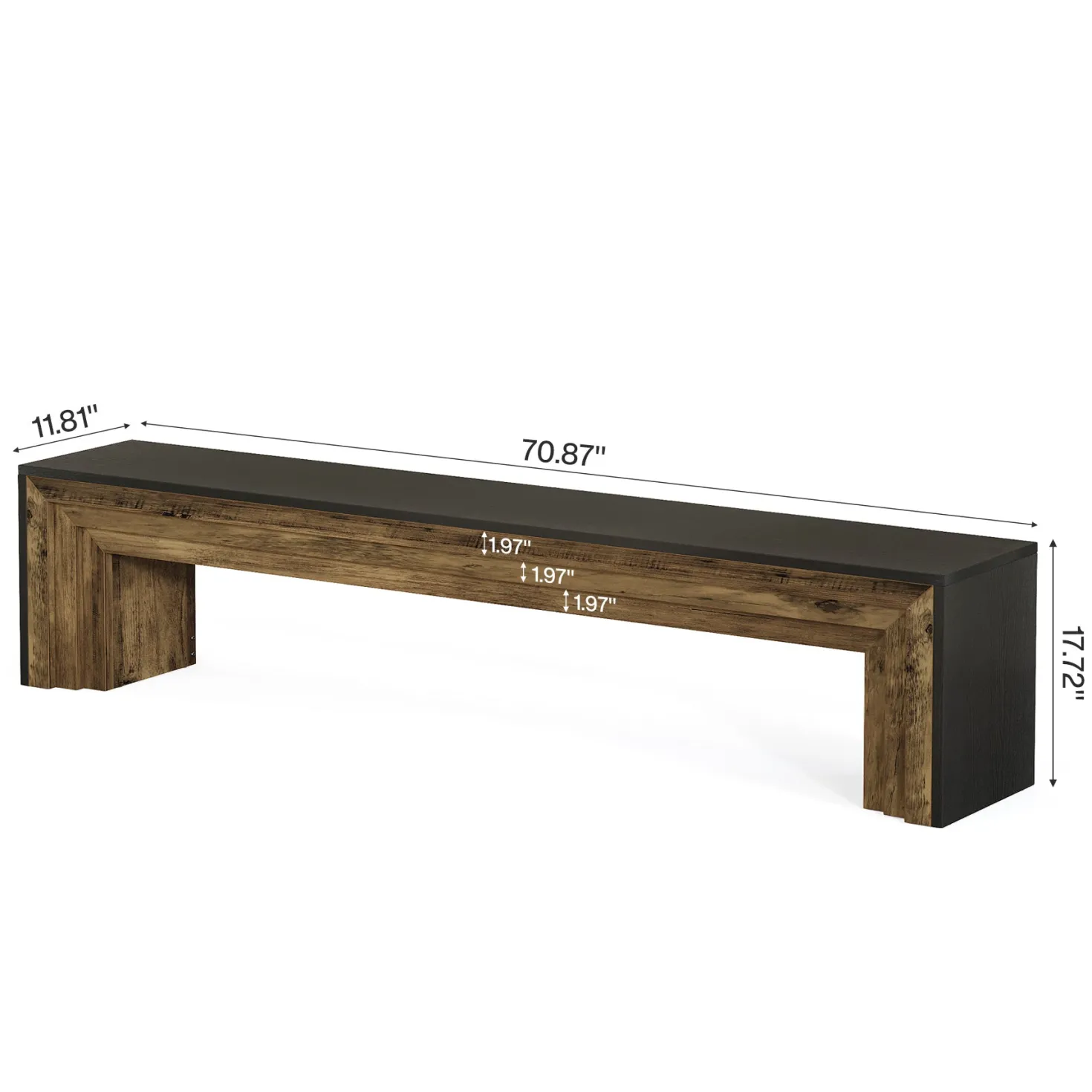 70.9“ Dining Bench, Farmhouse Long Kitchen Bench Seating