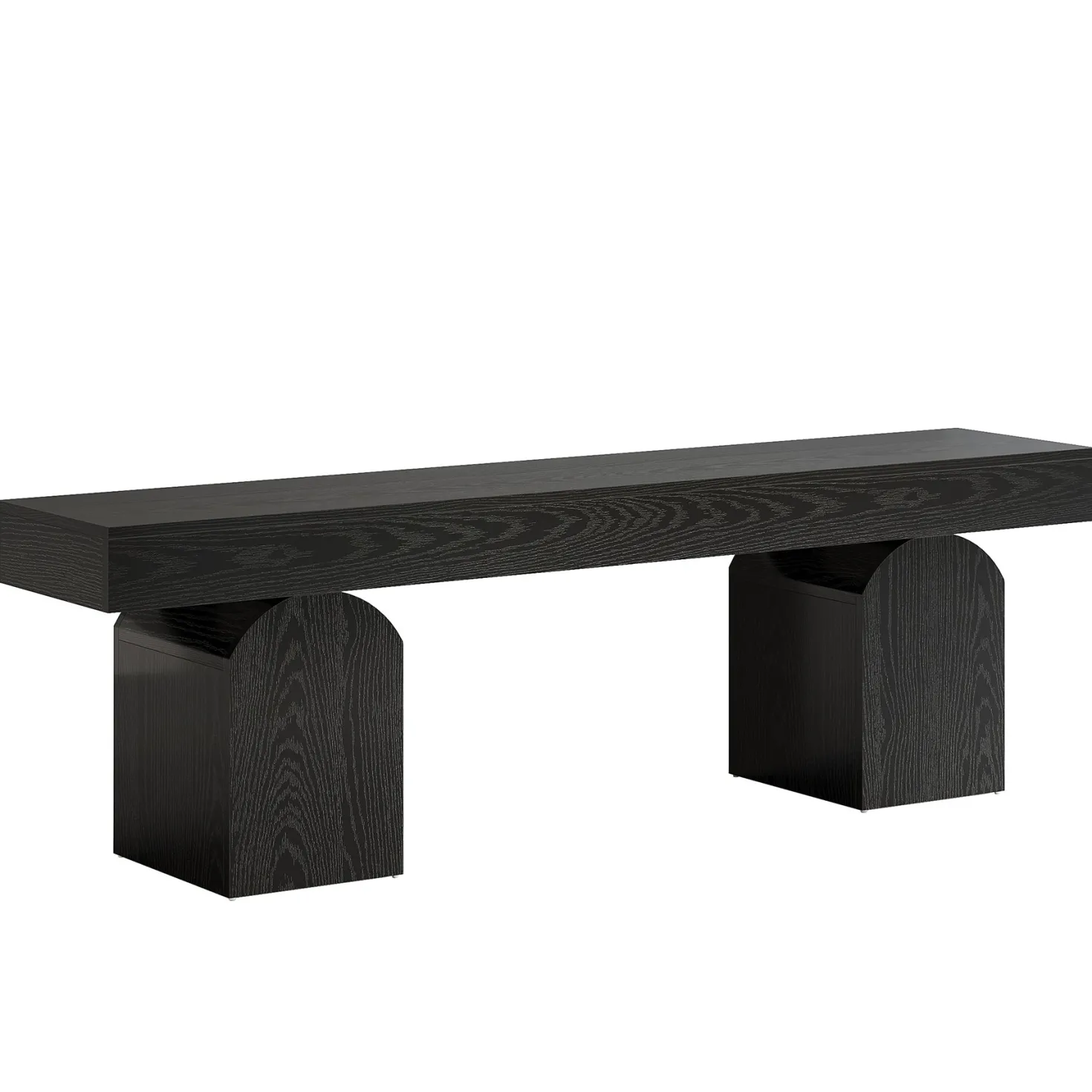 59" Dining Bench, Modern Kitchen Seating with Arched Base for 2 to 3