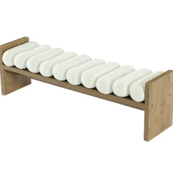 59'' Dining Bench, Upholstered Fabric Kitchen Bench for Dining Room(Removable Cushion)