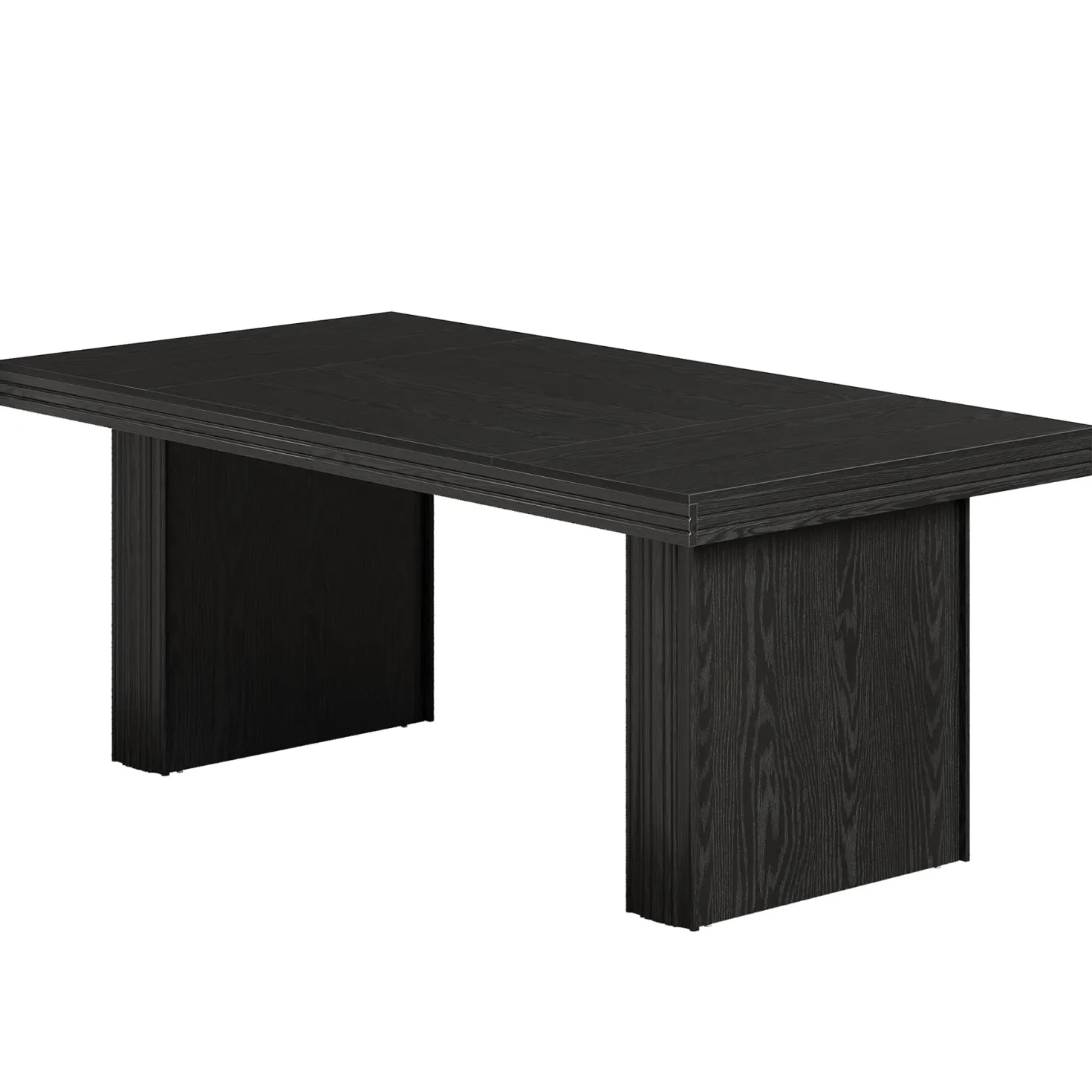 63" Dining Table for 6, Modern Kitchen Table with Fluted Line