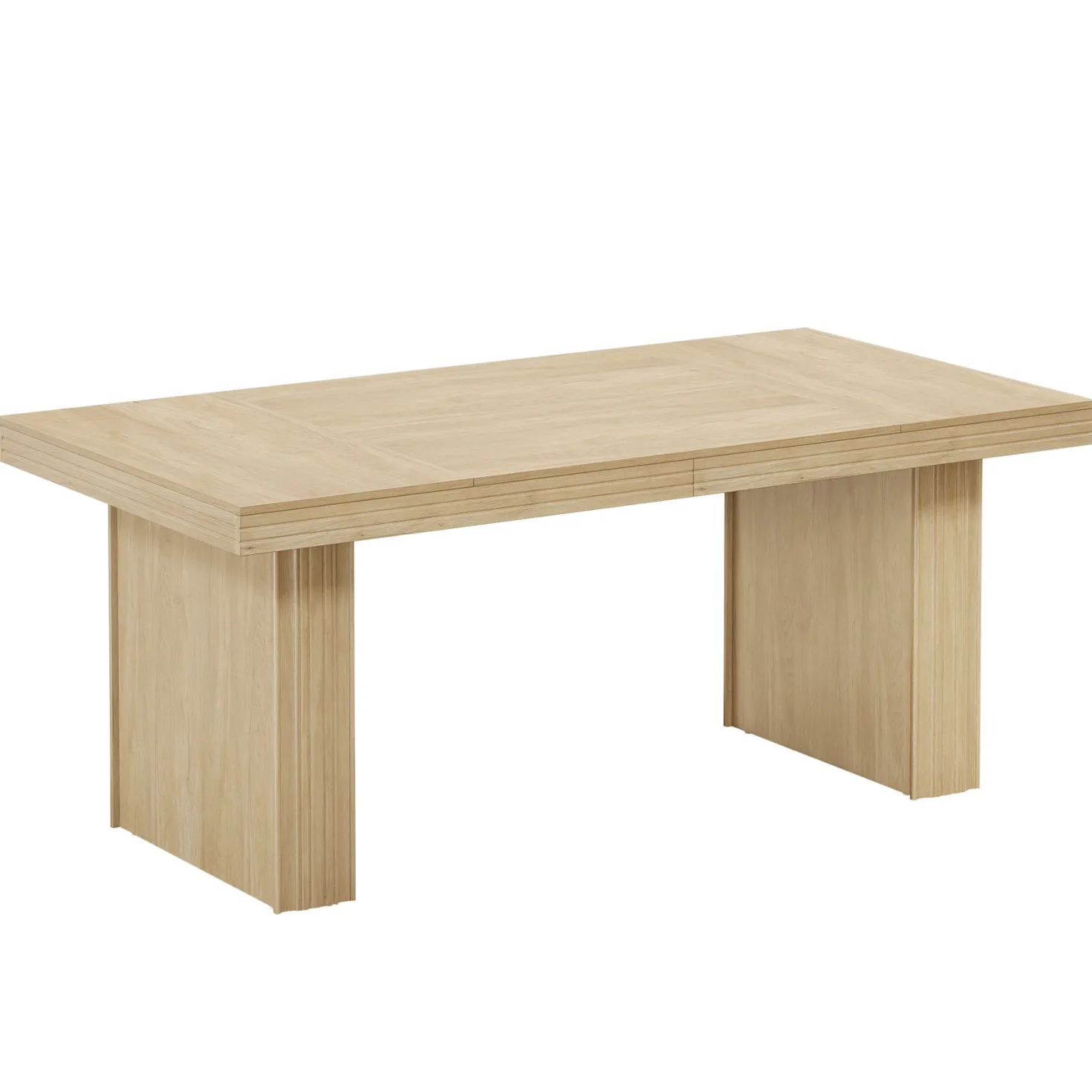63" Dining Table for 6, Modern Kitchen Table with Fluted Line