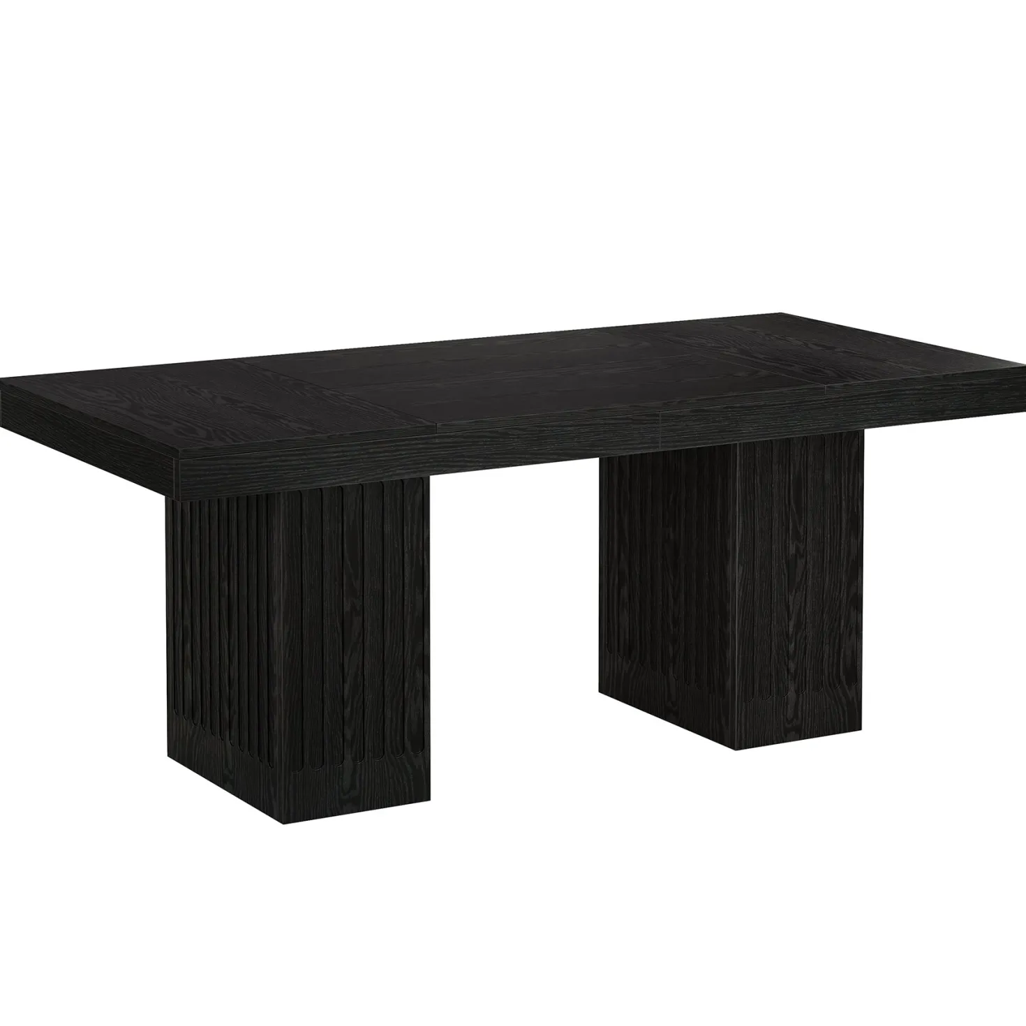 63" Dining Table for 4-6 People, Rectangular Kitchen Table with Double Pedestal