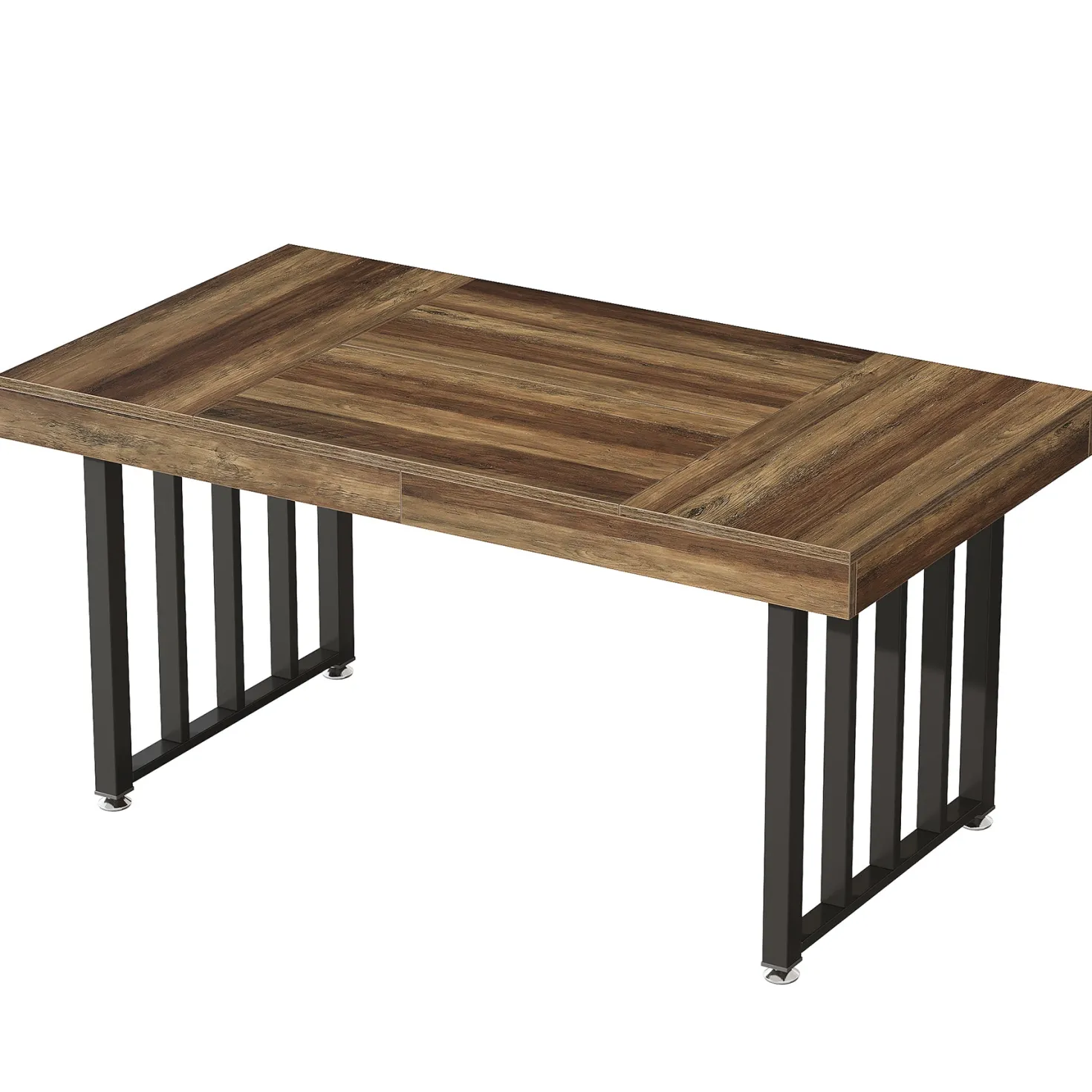 55.12" Dining Table for 4-6 People, Rectangle Kitchen Table with Metal Frame