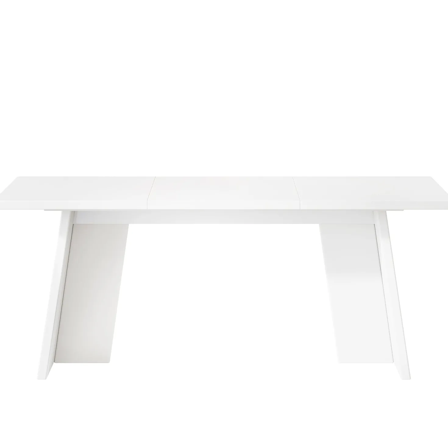 63" Dining Table, Modern Kitchen Table with Double Robust Pedestal for 4-6