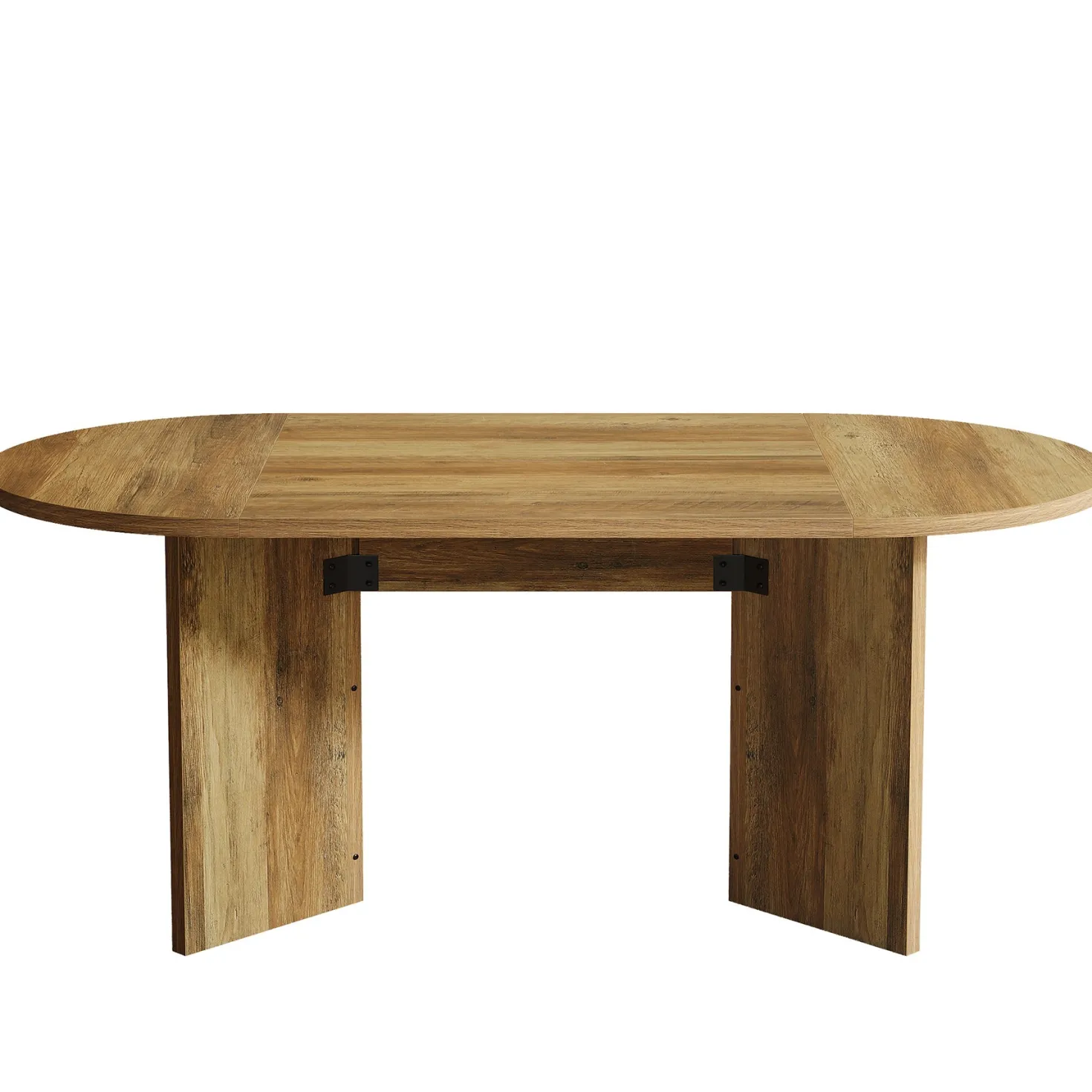 63" Dining Table, Oval Farmhouse Kitchen Table with Strip Base