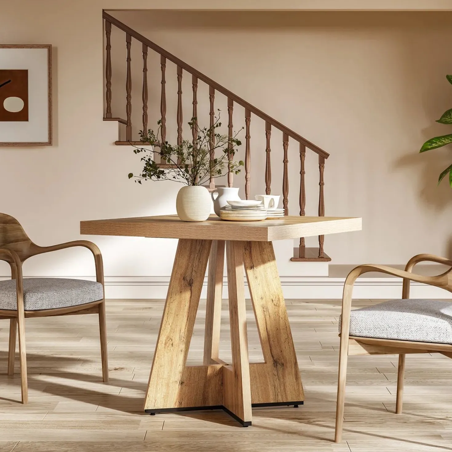 31.5" Dining Table, Square Kitchen Dinner Table for 2-4 People