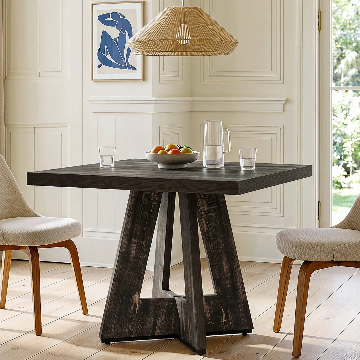 31.5" Dining Table, Square Kitchen Dinner Table for 2-4 People
