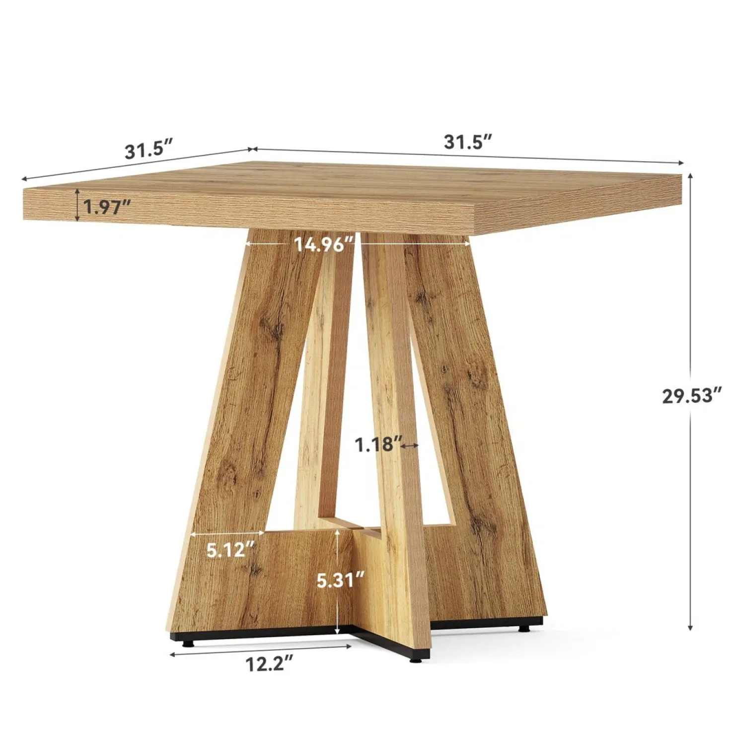 31.5" Dining Table, Square Kitchen Dinner Table for 2-4 People