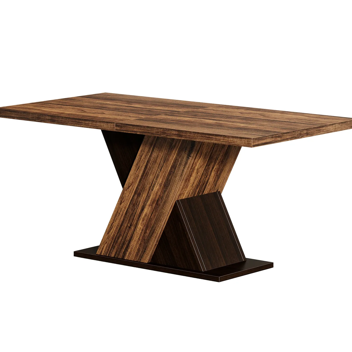 55" Dining Table, Wood Kitchen Dinner Table for 4-6