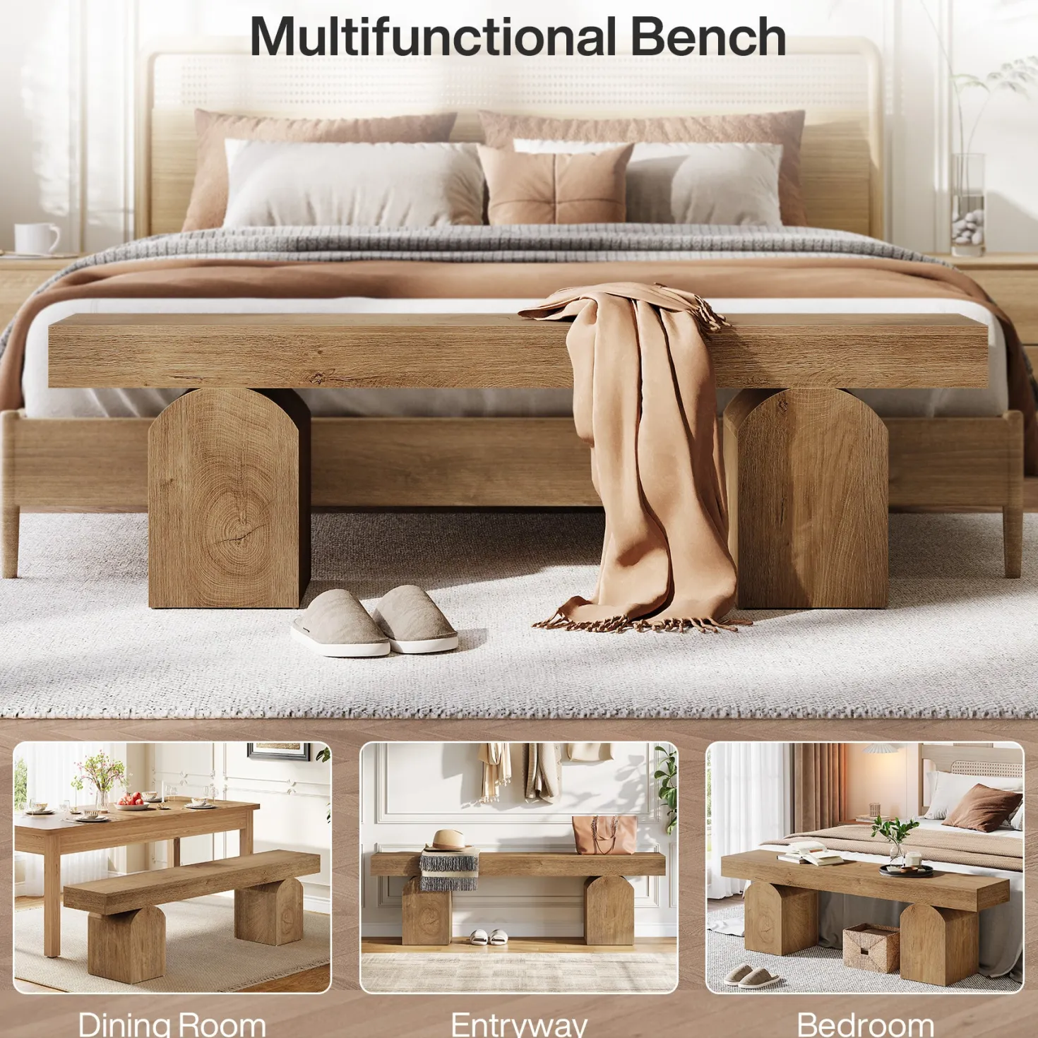 59" End of Bed Bench, Modern Bedroom Bench Window Bench
