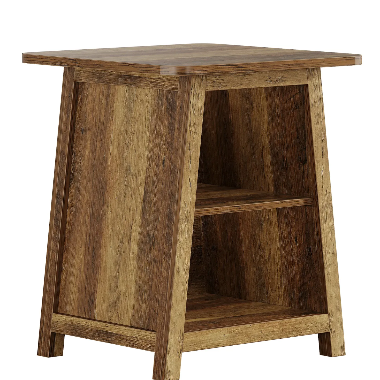21.6" End Table, 3-Tier Sofa Side Table With Storage