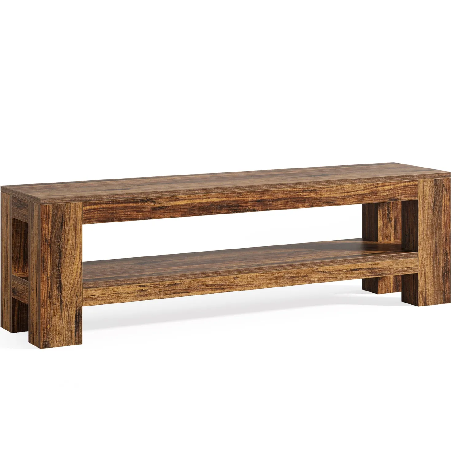 59" Entryway Bench, Farmhouse Indoor Console Shoe Bench End of Bed Table