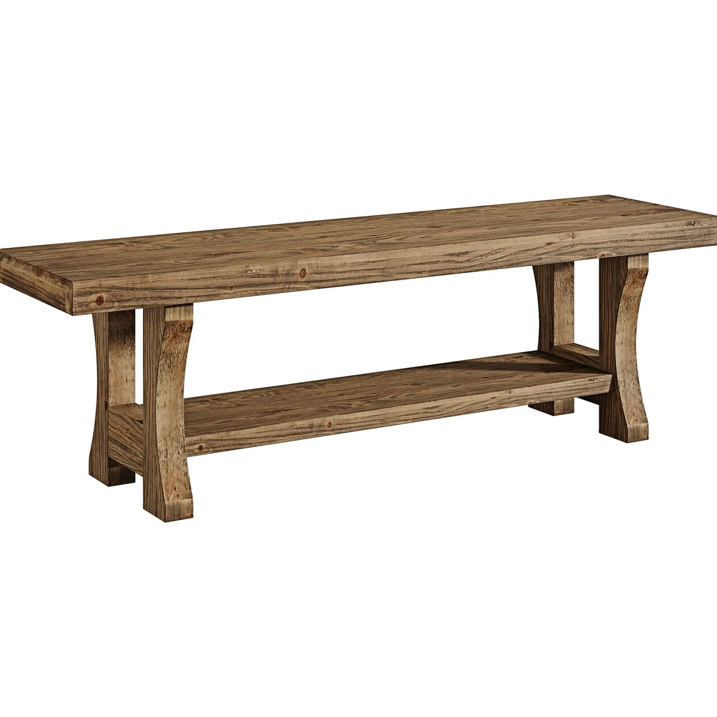 55" Entryway Bench, Solid Wood End of Bed Bench Dining Seat