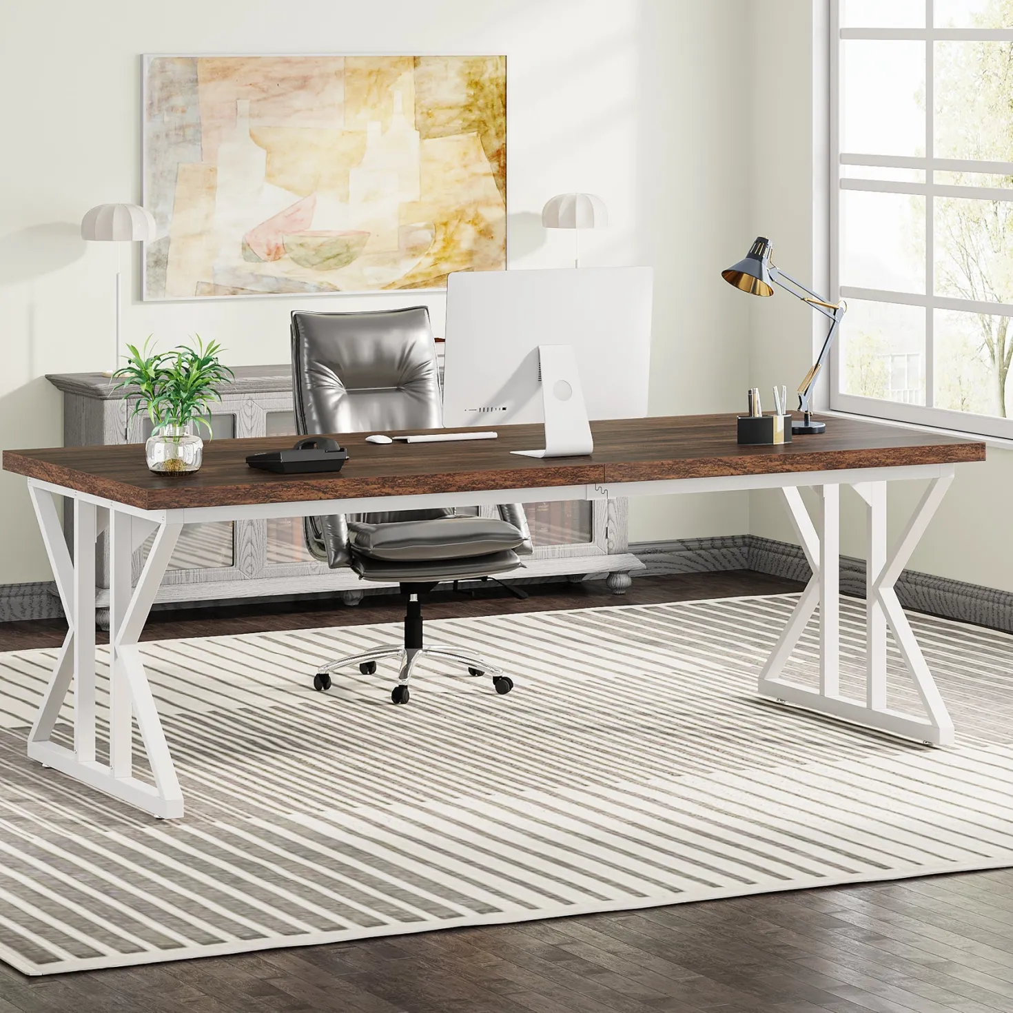 78.7" Executive Desk, Large Computer Desk Two Person Desk for Home Office