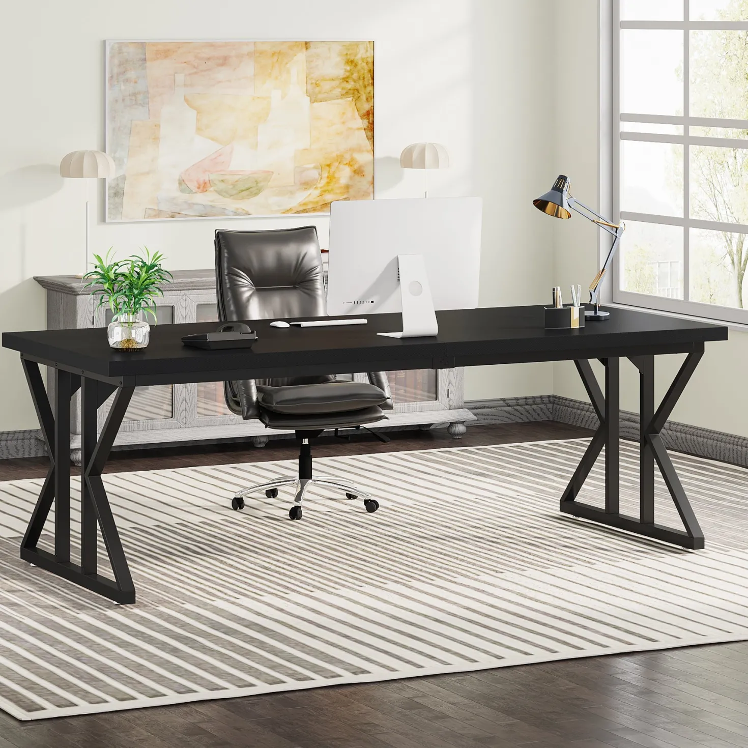 78.7" Executive Desk, Large Computer Desk Two Person Desk for Home Office
