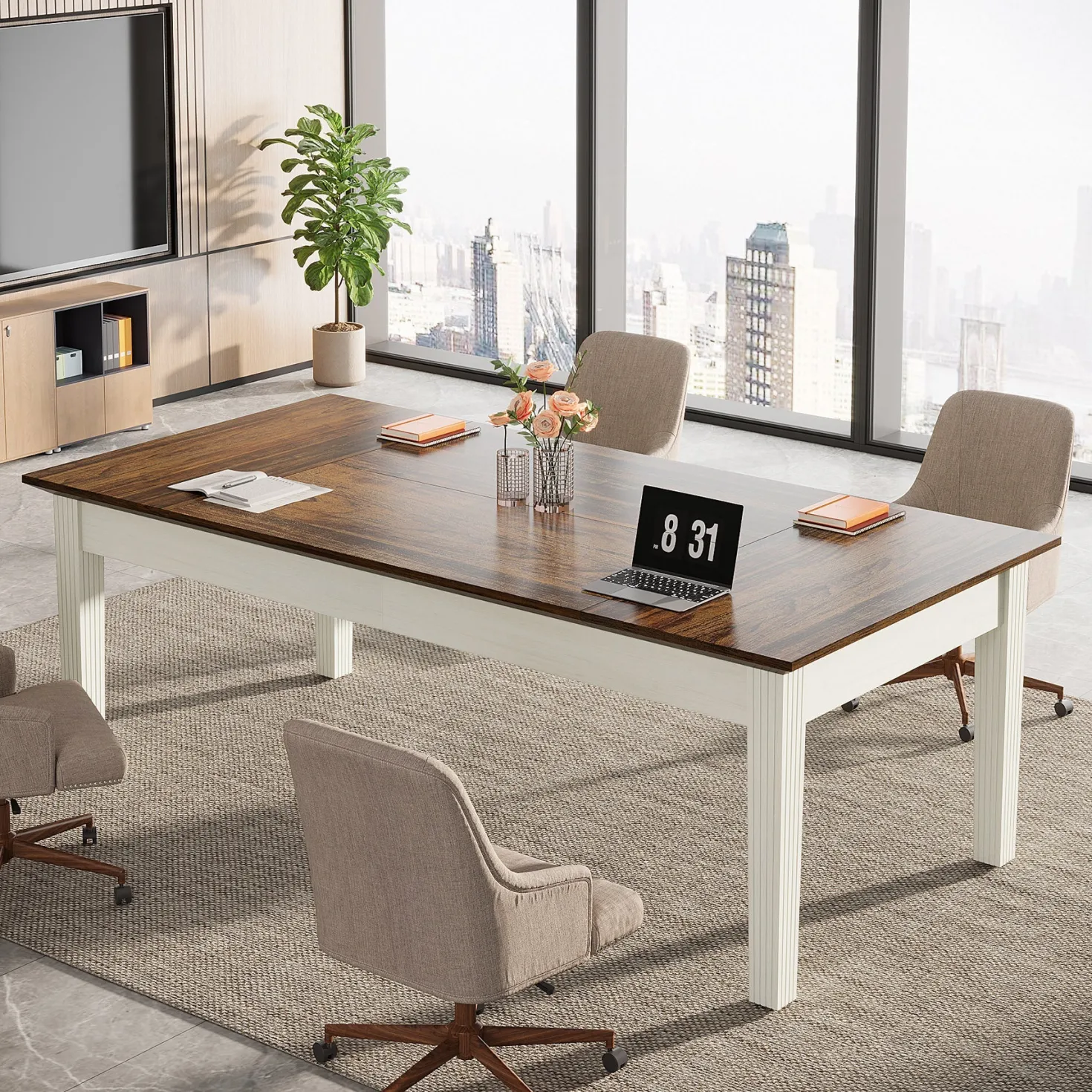 62" Executive Desk, Large Modern Computer Desk Office Writing Table