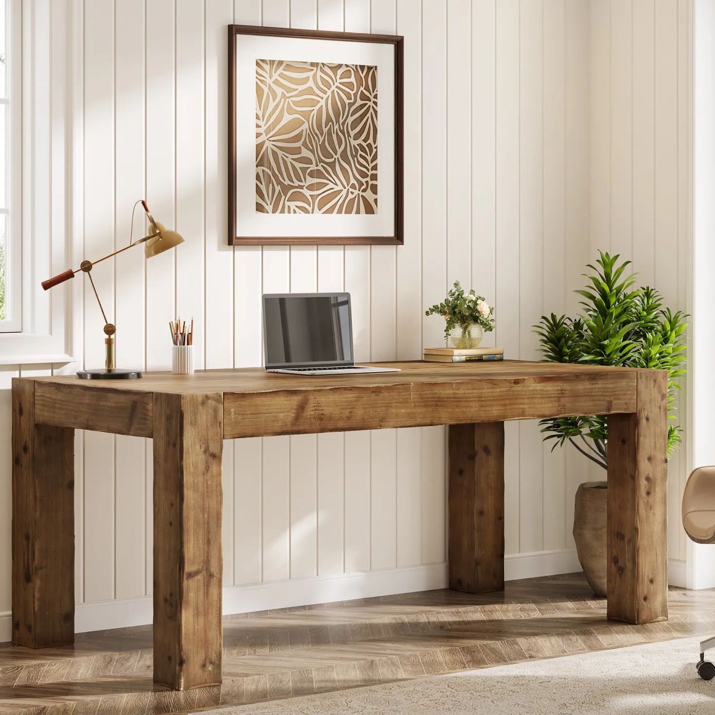 63" Executive Desk, Office Computer Desk with Thick Desktop