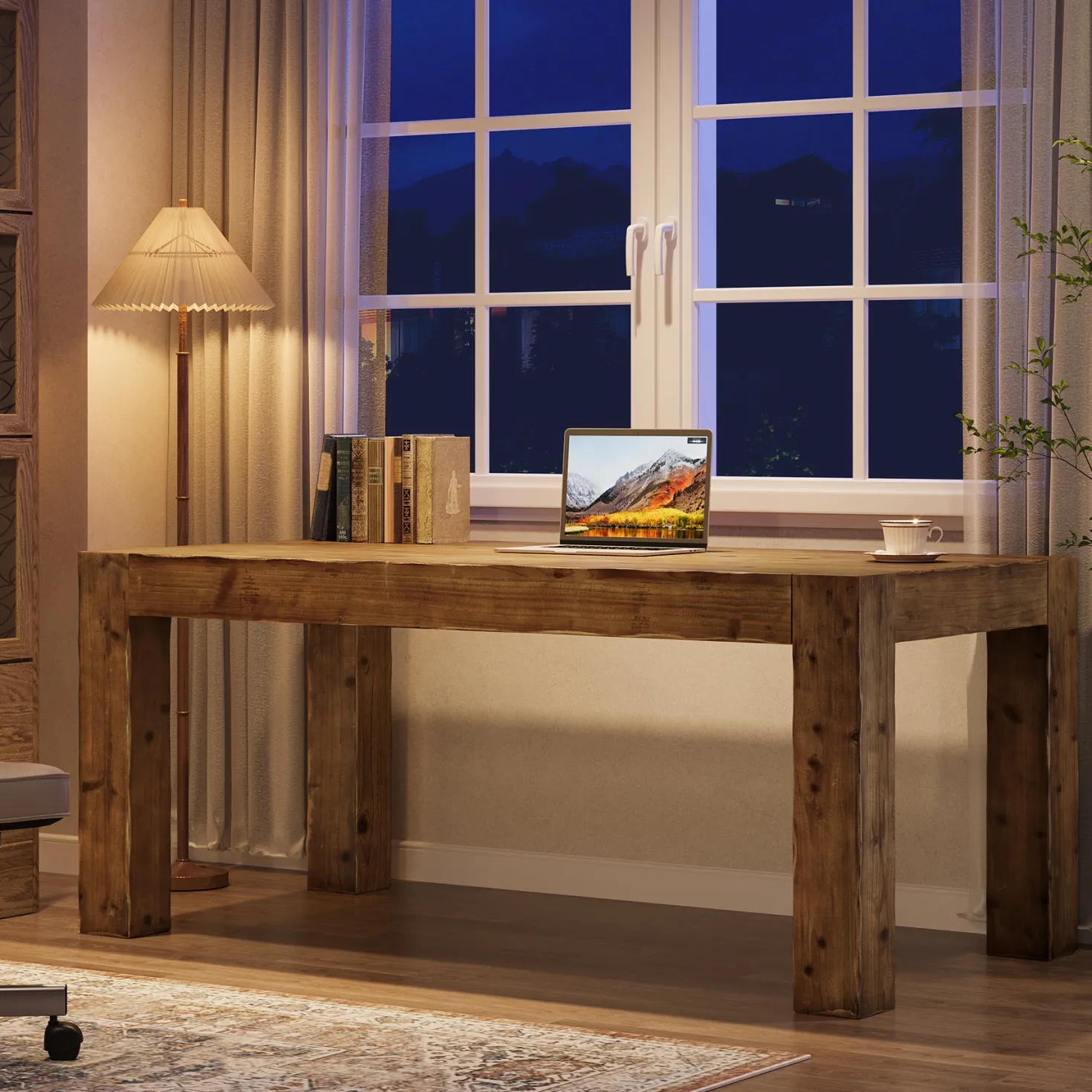 63" Executive Desk, Office Computer Desk with Thick Desktop