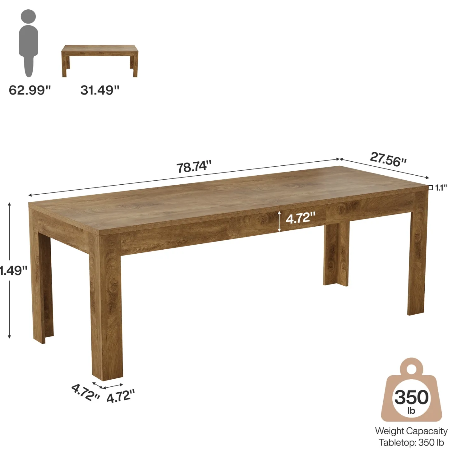 78.7" Executive Desk, 2-Person Desk Computer Office Desk Workstation