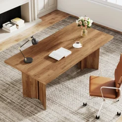 63" Executive Desk with Large Tabletop, Farmhouse Computer Desk for Home Office