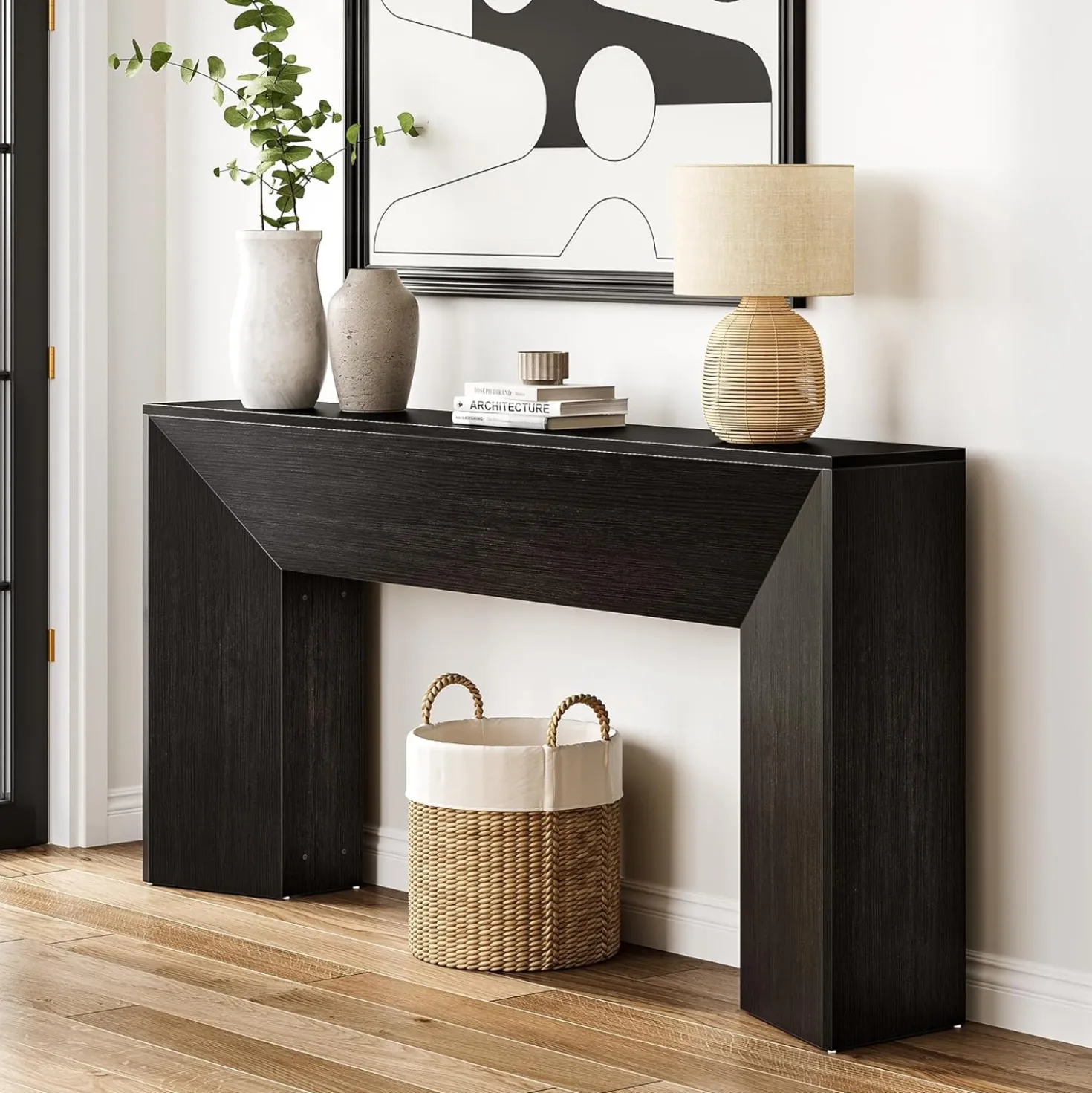 63" Extra Long Console Table for Entryway, Modern Wooden Sofa Table for Living Room