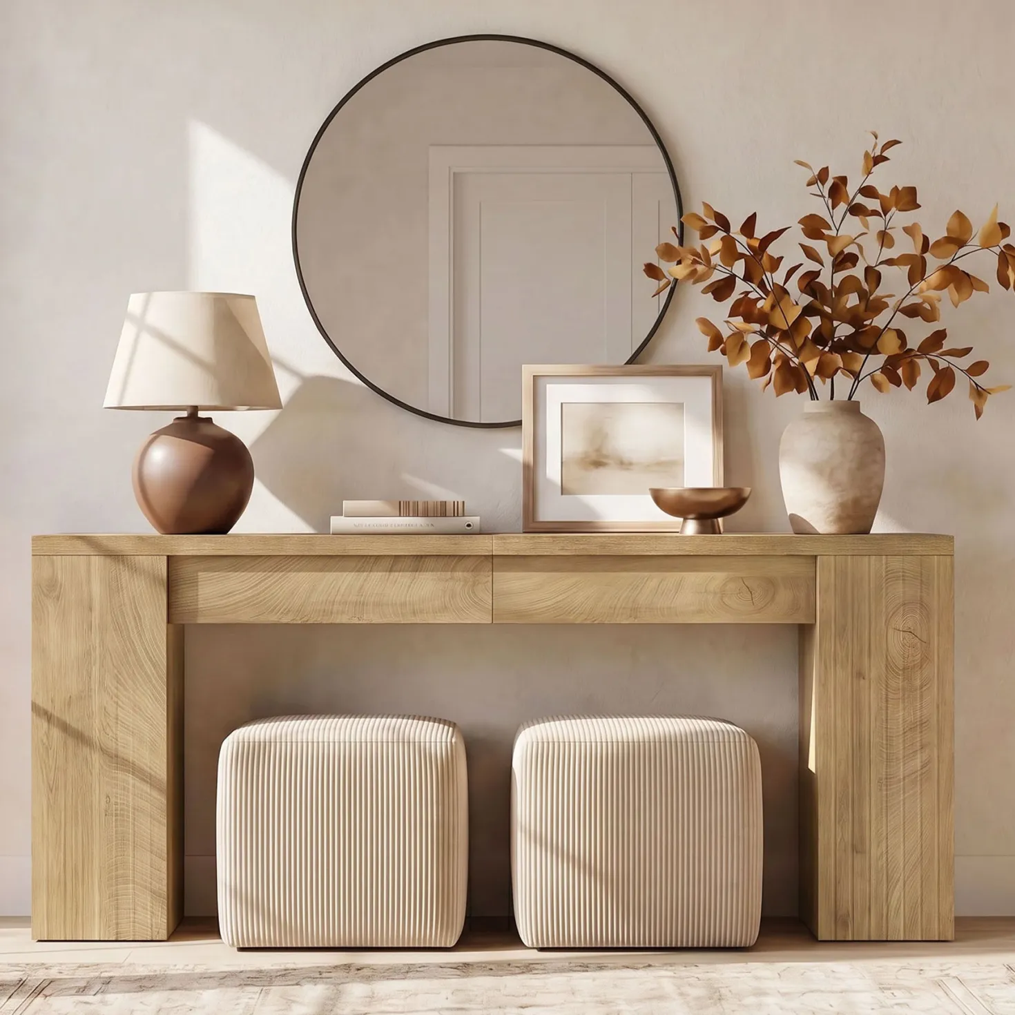 79" Extra Long Console Table, Narrow Sofa Table for Behind Couch, Fluted Entryway Table for Living Room & Hallway