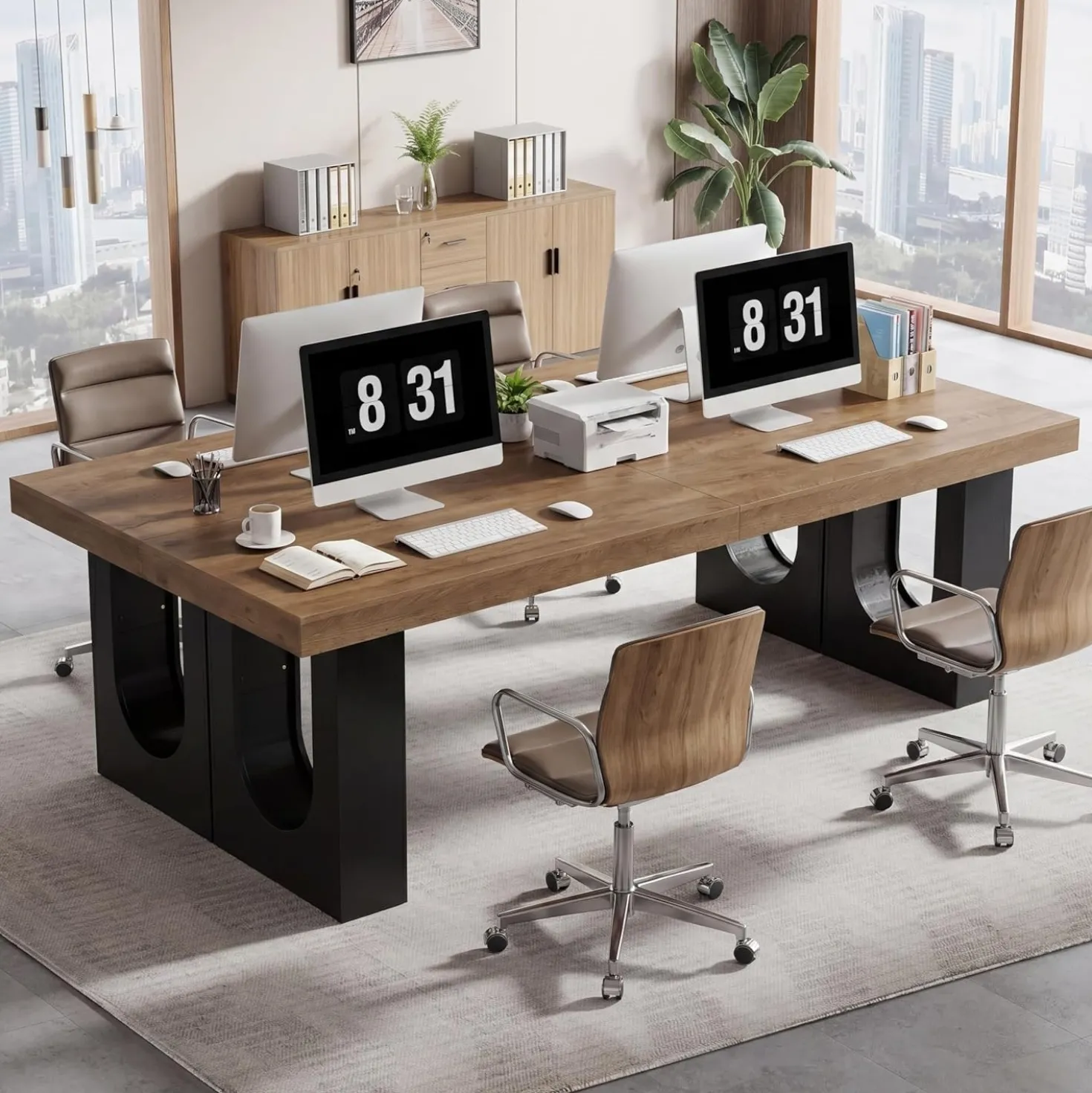 78.7" Extra Long Double Computer Desk, Modern Executive Desks for Home Office