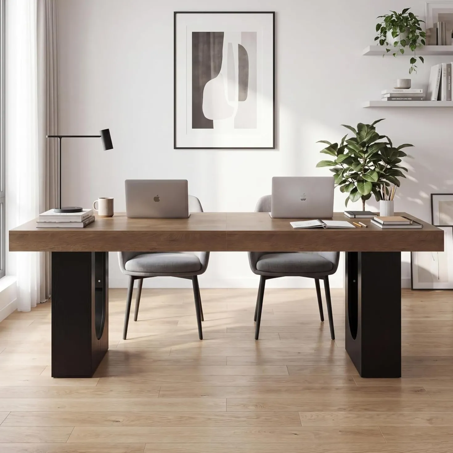 78.7" Extra Long Double Computer Desk, Modern Executive Desks for Home Office