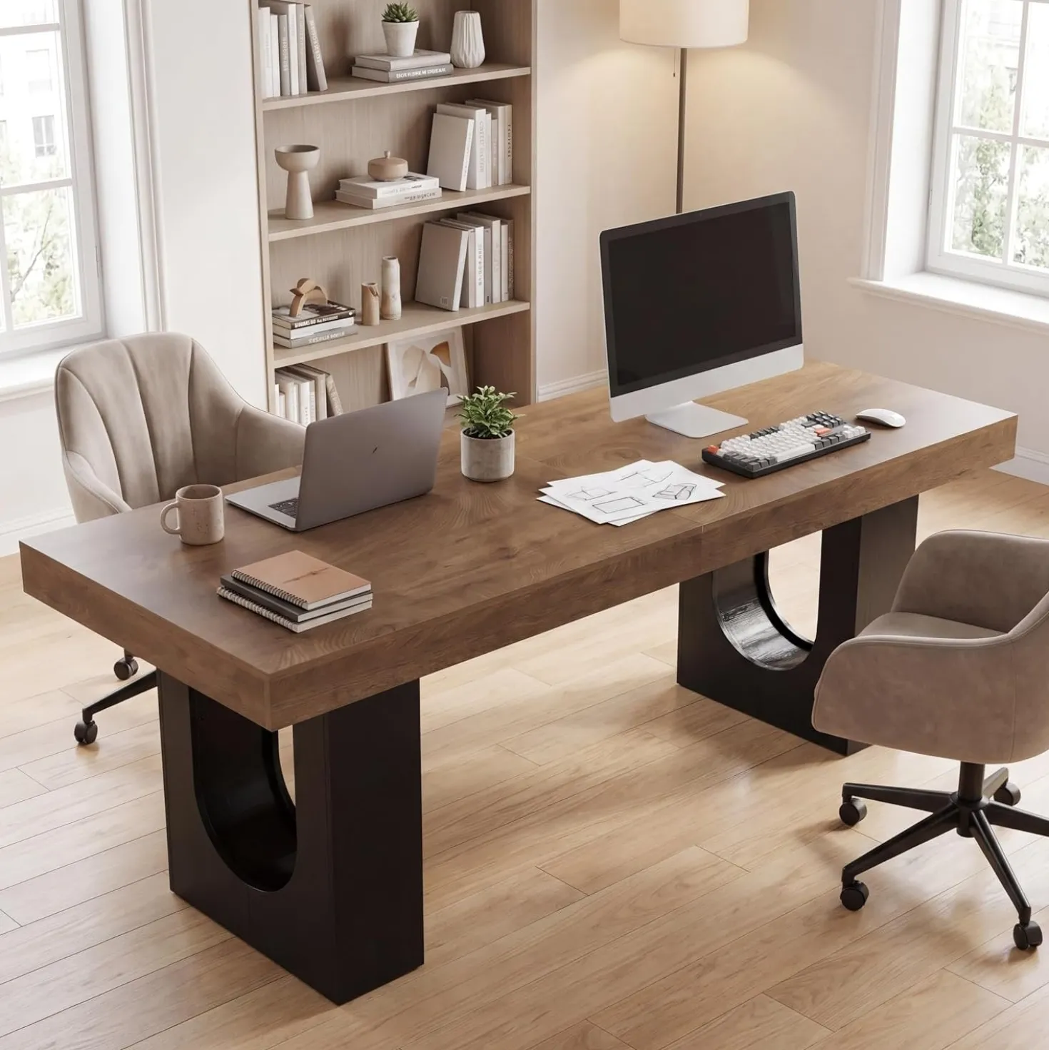 78.7" Extra Long Double Computer Desk, Modern Executive Desks for Home Office