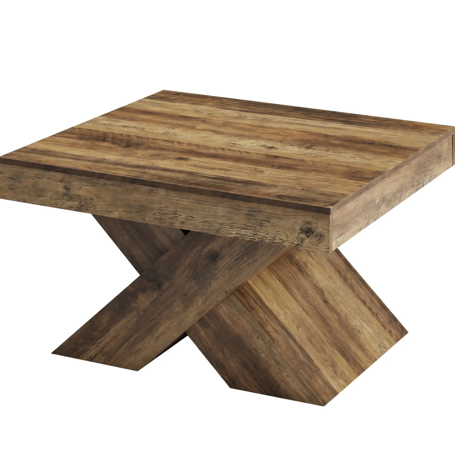 31.5" Farmhouse Coffee Table, Accent Center Table with X-Base for Living Room