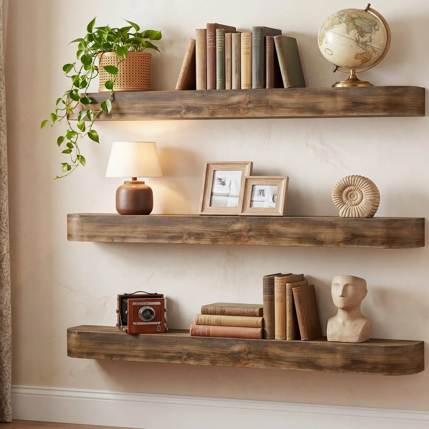 71" Fireplace Mantel, Solid Wood Floating Shelf, Wall Mounted Mantel for Over Fireplace