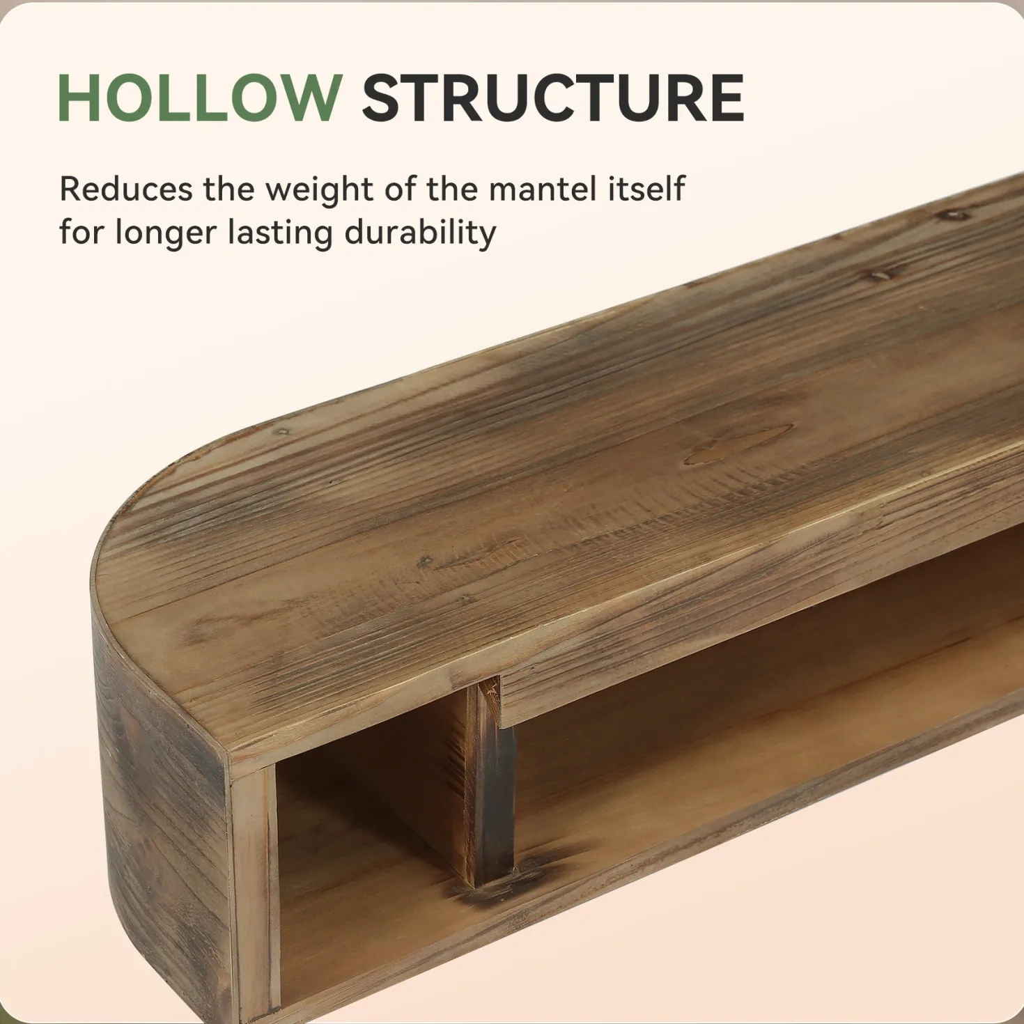 71" Fireplace Mantel, Solid Wood Floating Shelf, Wall Mounted Mantel for Over Fireplace