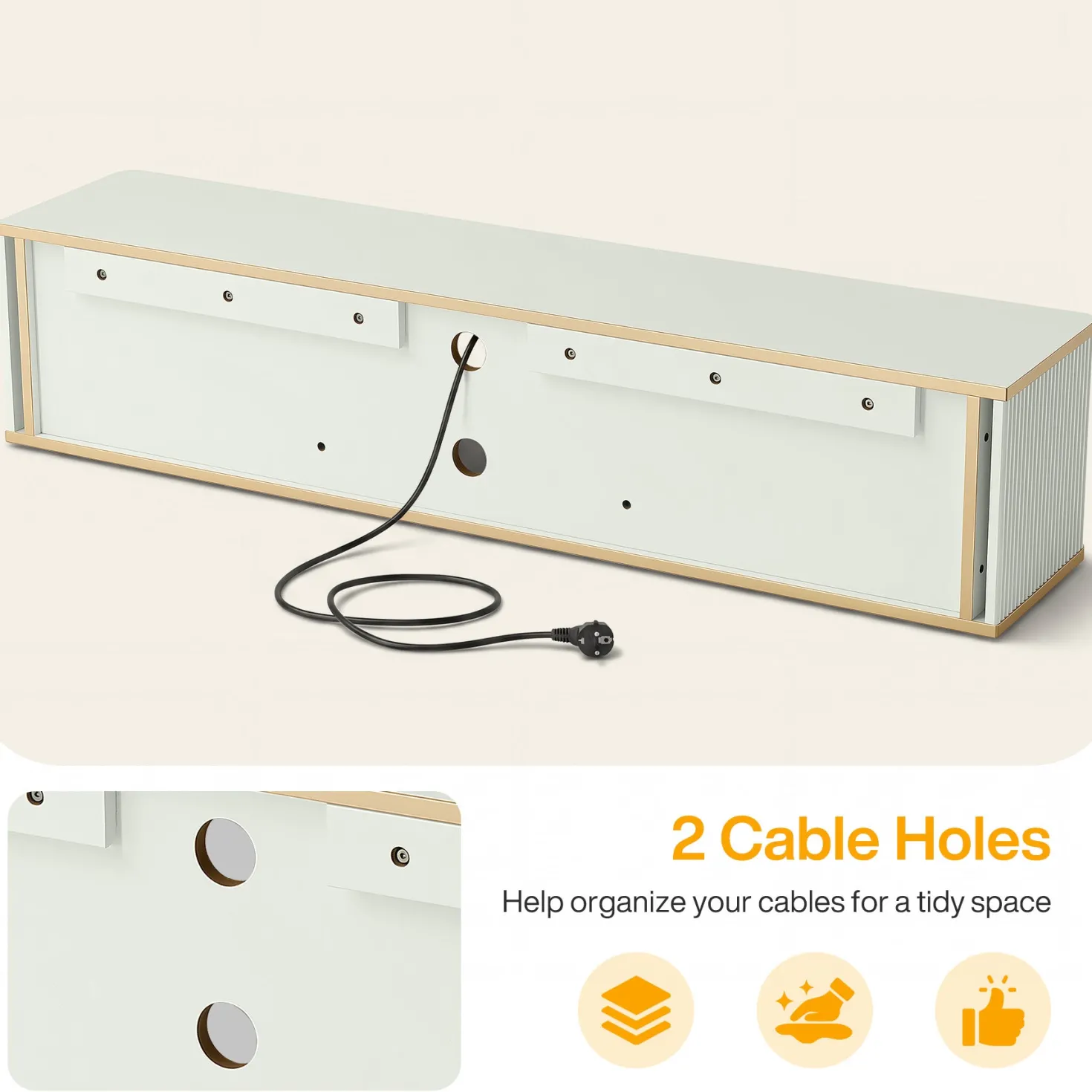 55" Floating TV Stand with 2 Drawers, Wall Mounted Entertainment Center for Living Room