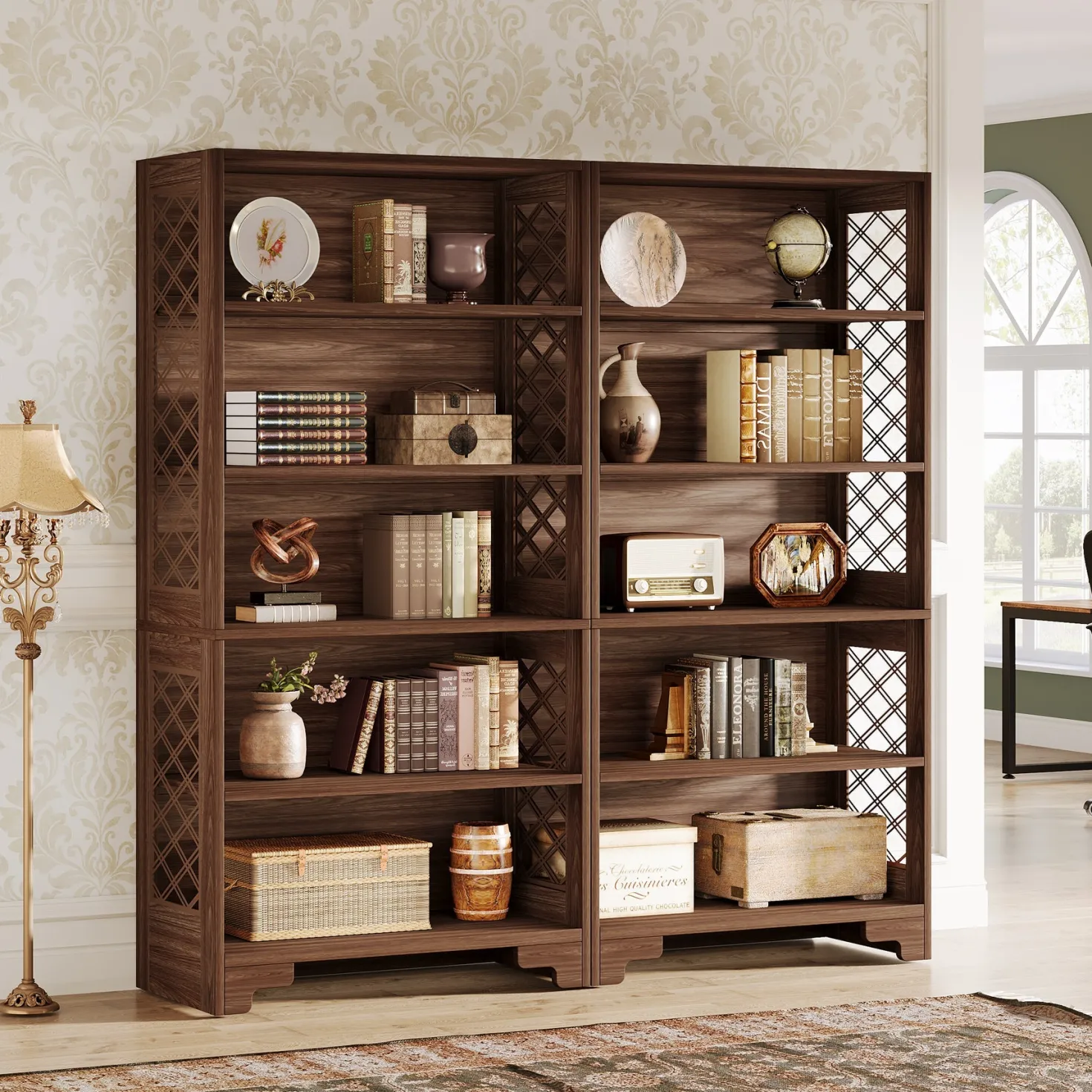 70.8" Freestanding Bookshelf, 6-Tier Bookcase Display Rack Storage Shelves