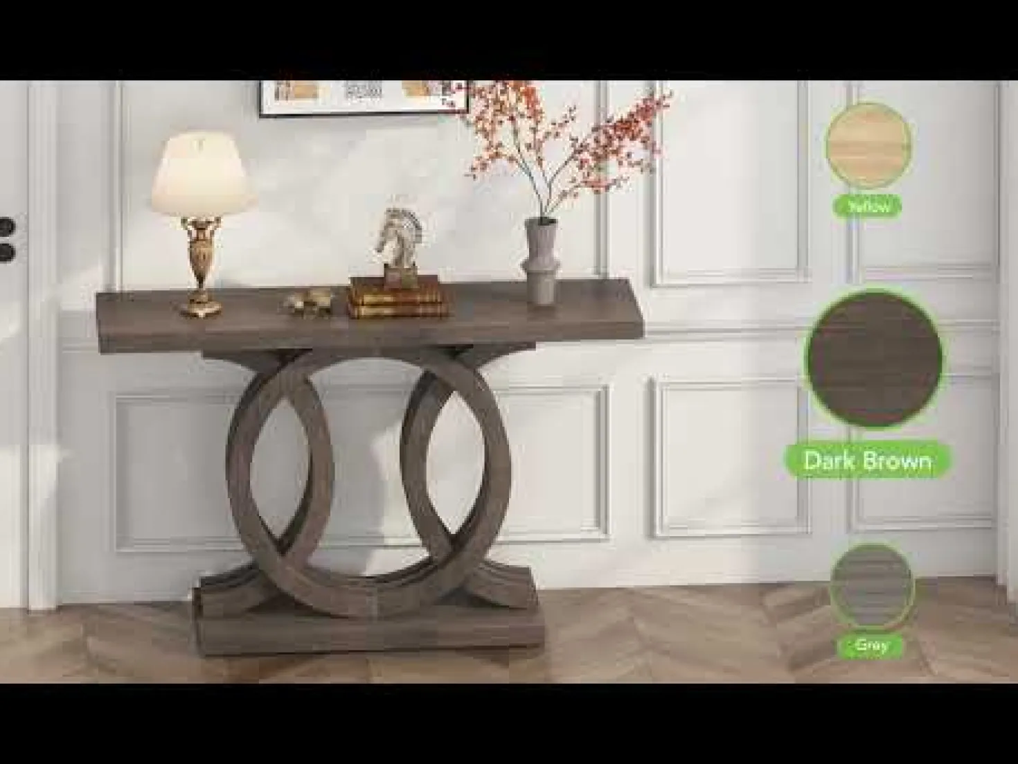 55" Geometric Console Table for Entryway and Living Room