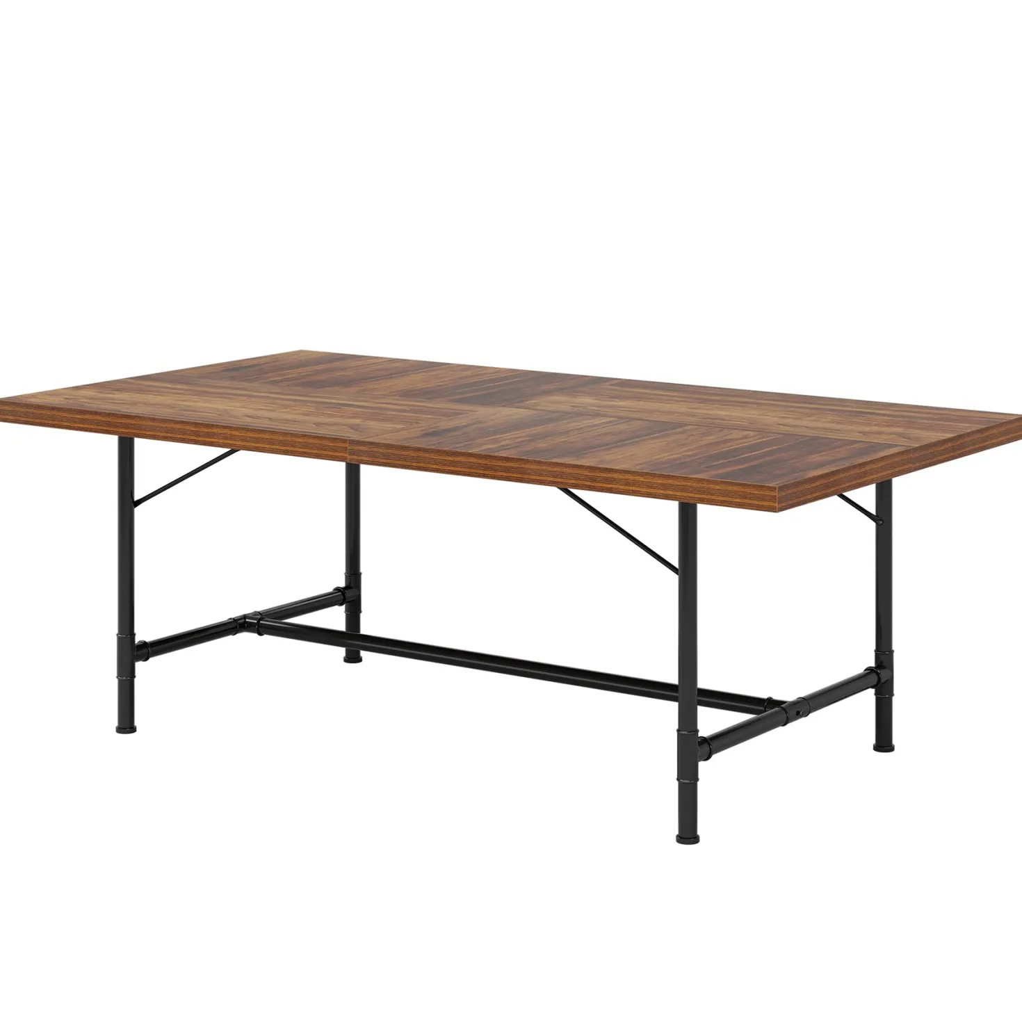 70.8" Industrial Dining Table, Rectangle Kitchen Table for 6-8 People